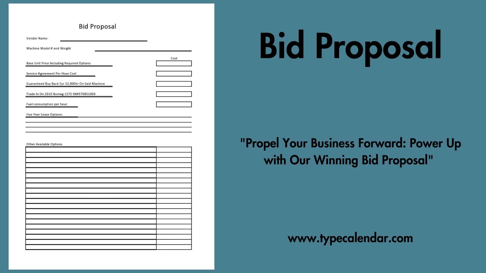 Free Printable Bid Proposal Templates Word PDF Excel Free Printable Bid Proposal Templates Word PDF Excel