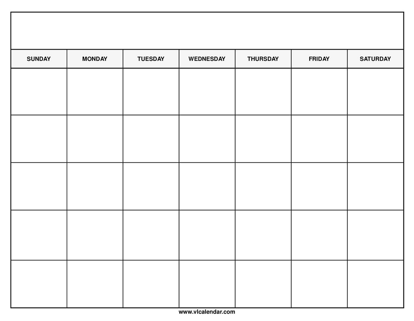 Free Printable Blank Calendar No Download