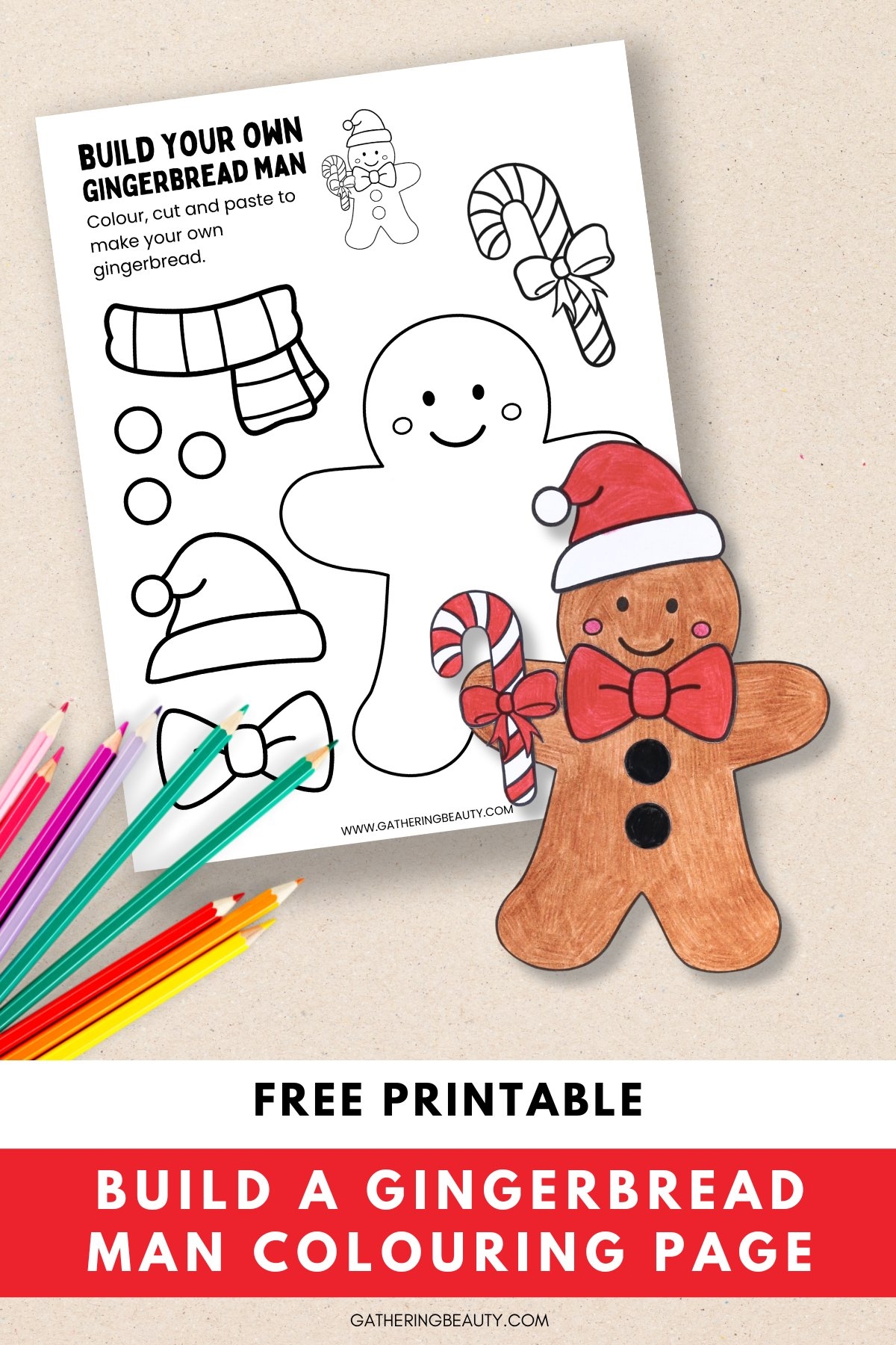Free Printable Build A Gingerbread Man Gathering Beauty