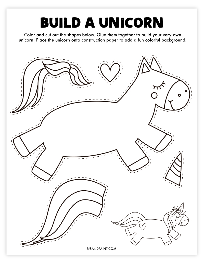 Free Printable Unicorn Craft Template