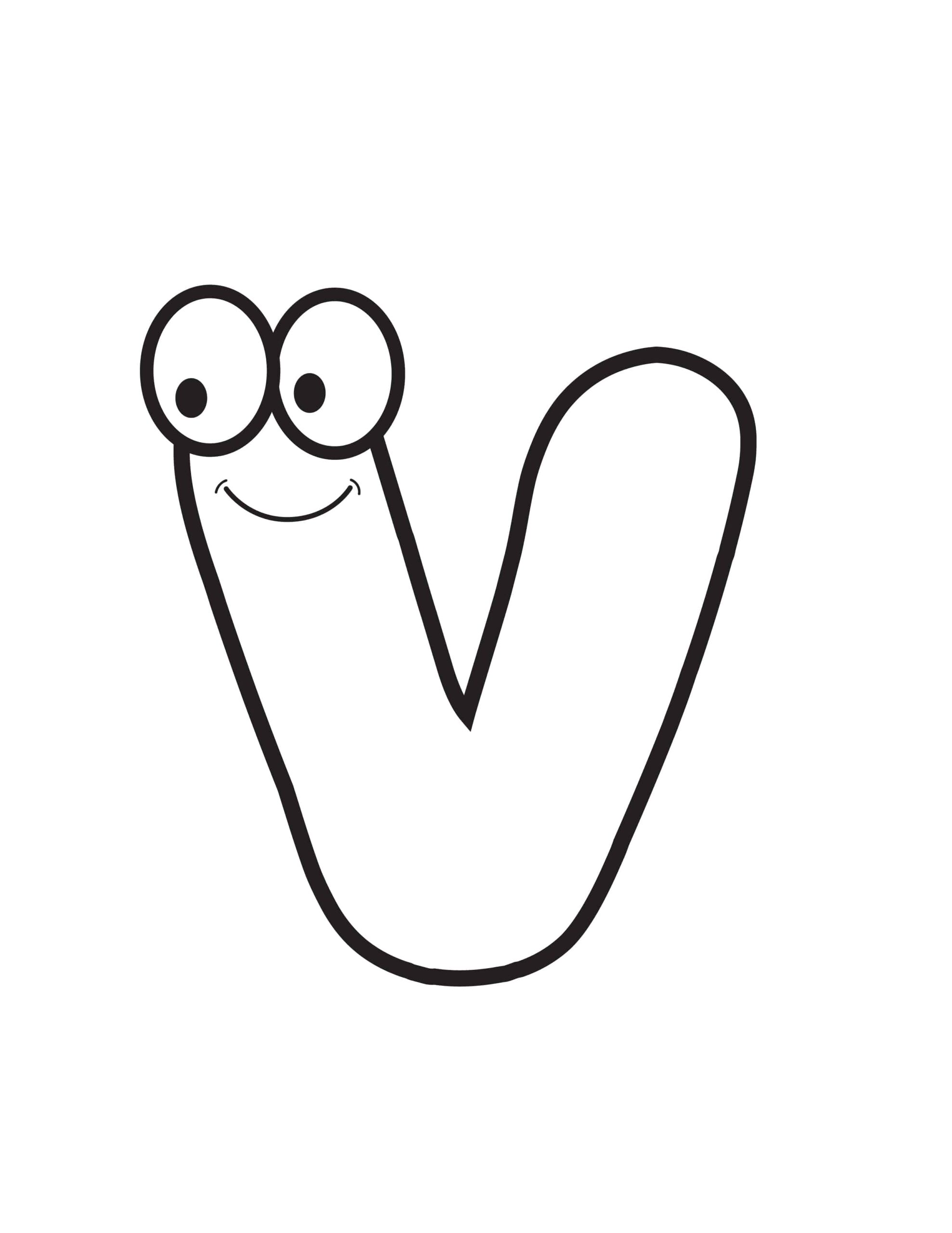 Free Printable Cartoon Letters Cartoon Letter V