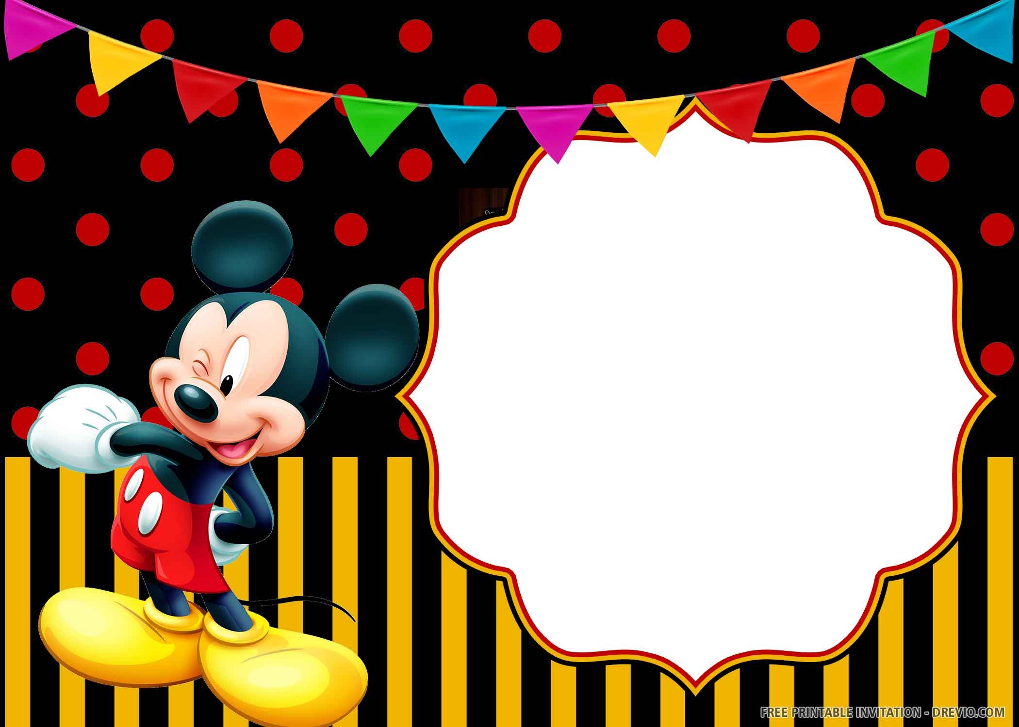 FREE PRINTABLE Cheerful Mickey Mouse Birthday Invitation Worksheets Library