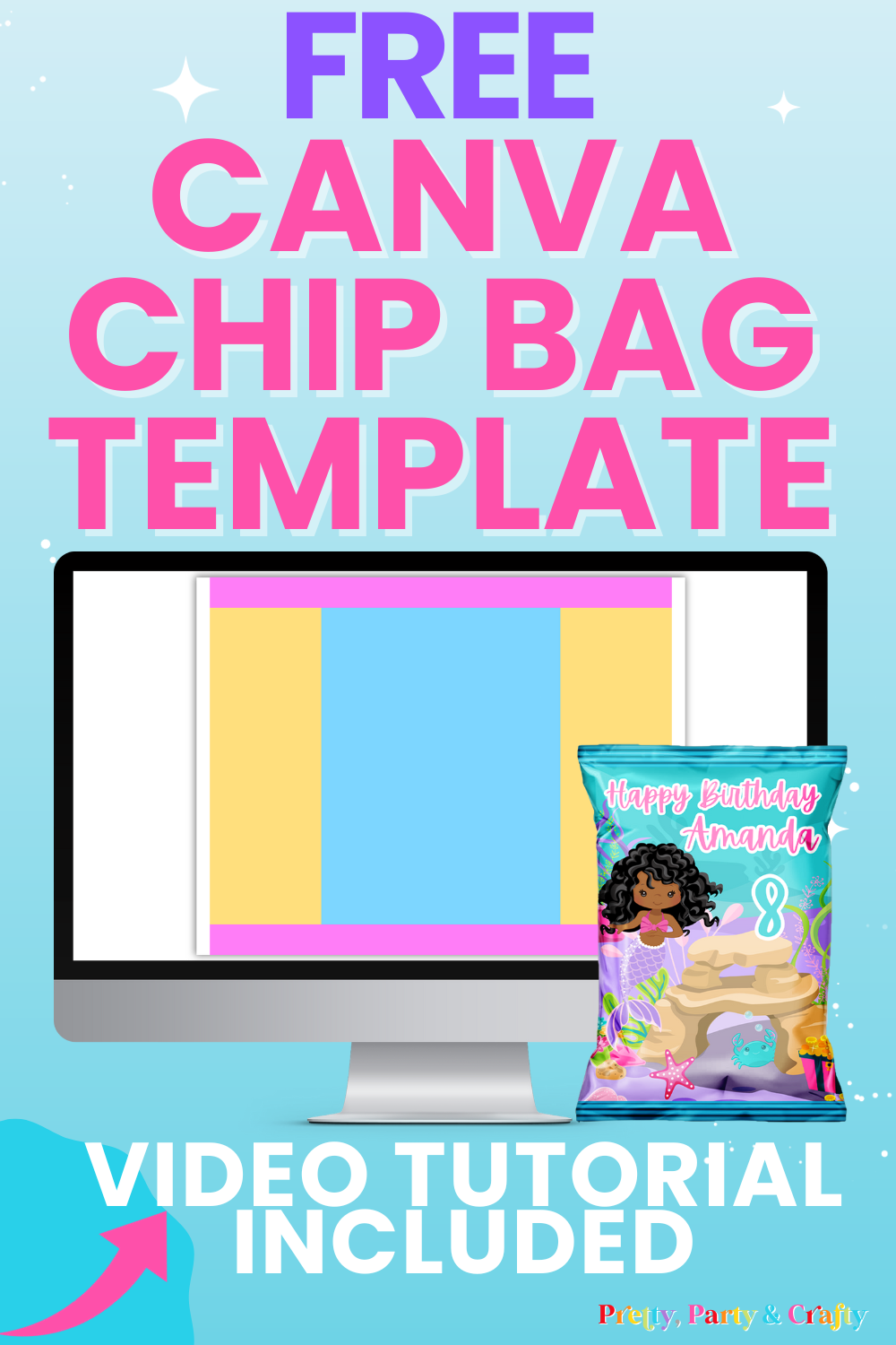 Free Printable Chip Bag Template To Use In Canva Pretty Party U0026 Crafty