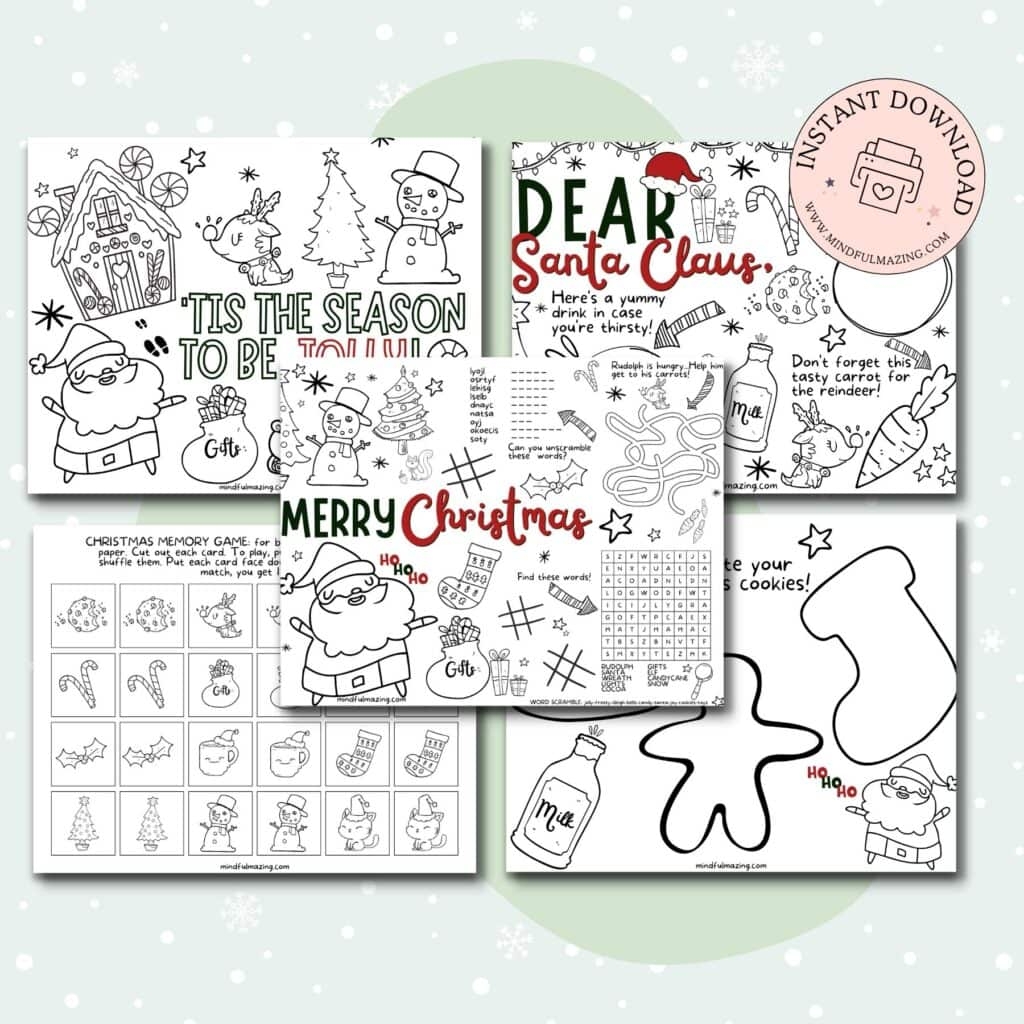 Free Printable Christmas Placemats For Kids Mindfulmazing