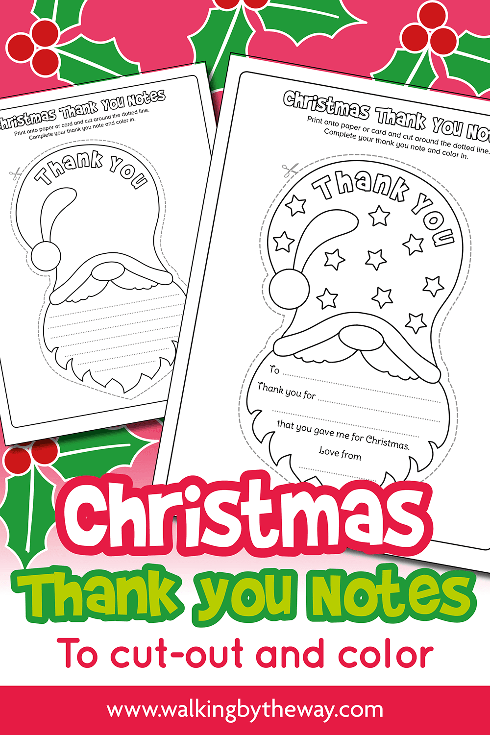Free Printable Christmas Thank You Notes For Kids Walking By The Way