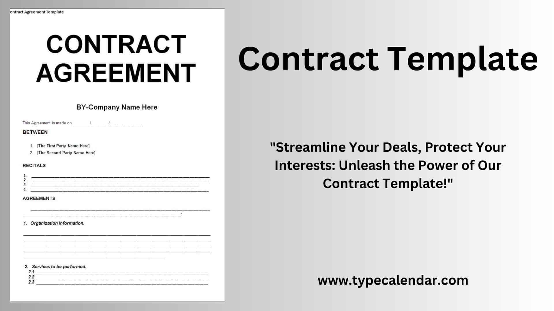 Free Printable Contract Templates Free Printable Contract Templates