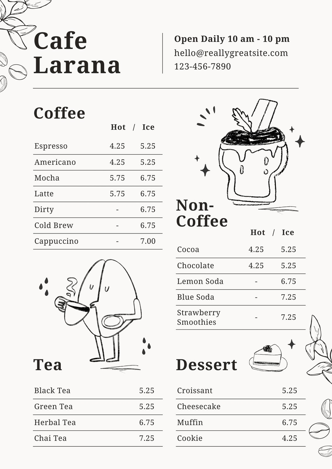 Free Printable Custom Drink Menu Templates Canva