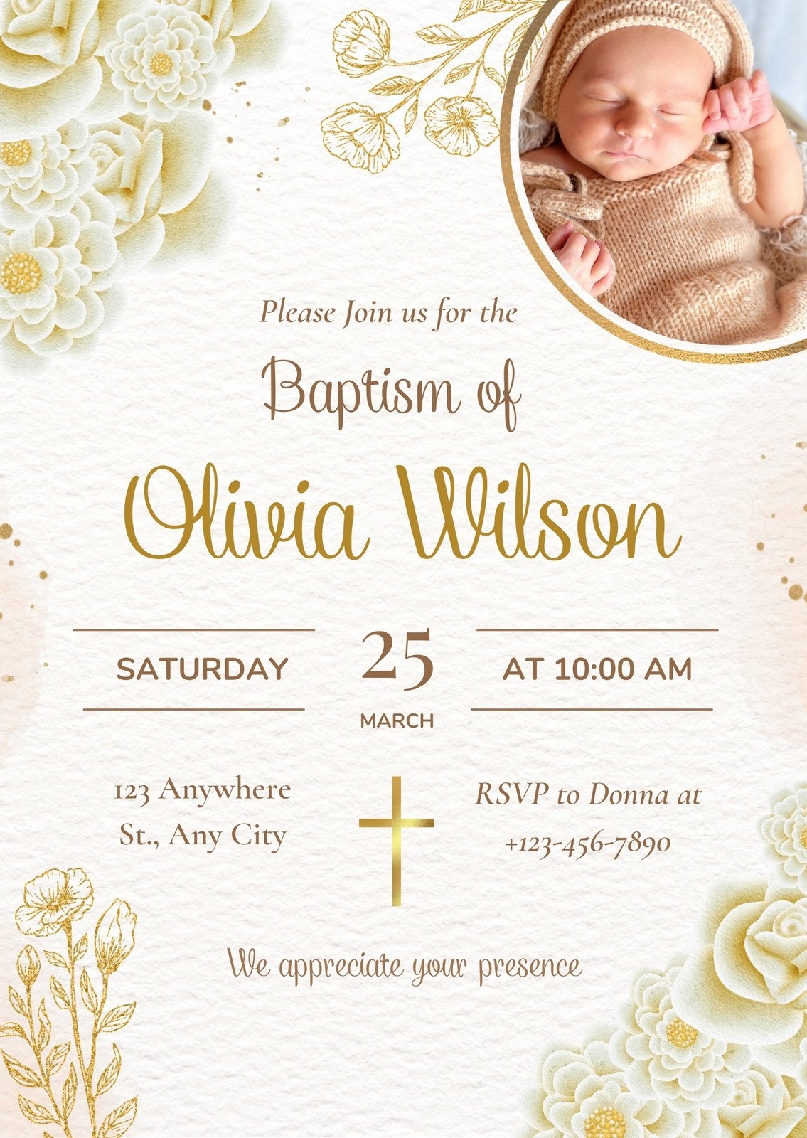 Free Printable Customizable Baptism Invitation Templates Canva