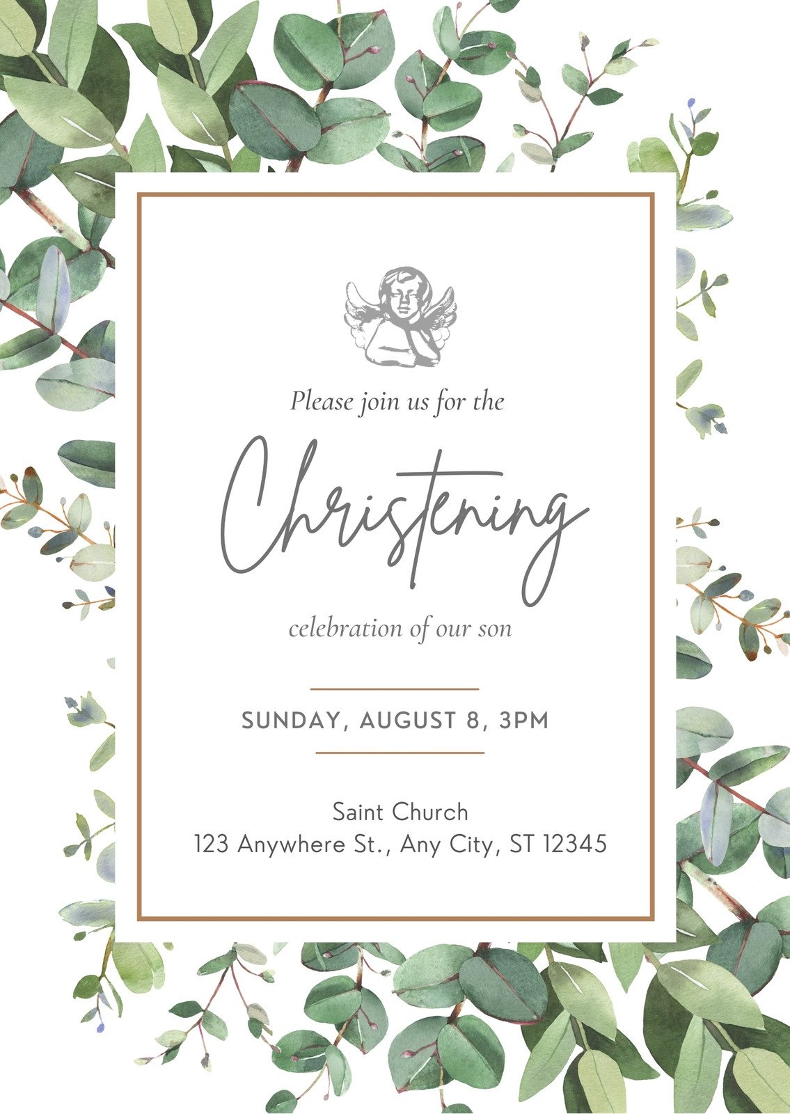Free Printable Customizable Baptism Invitation Templates Canva