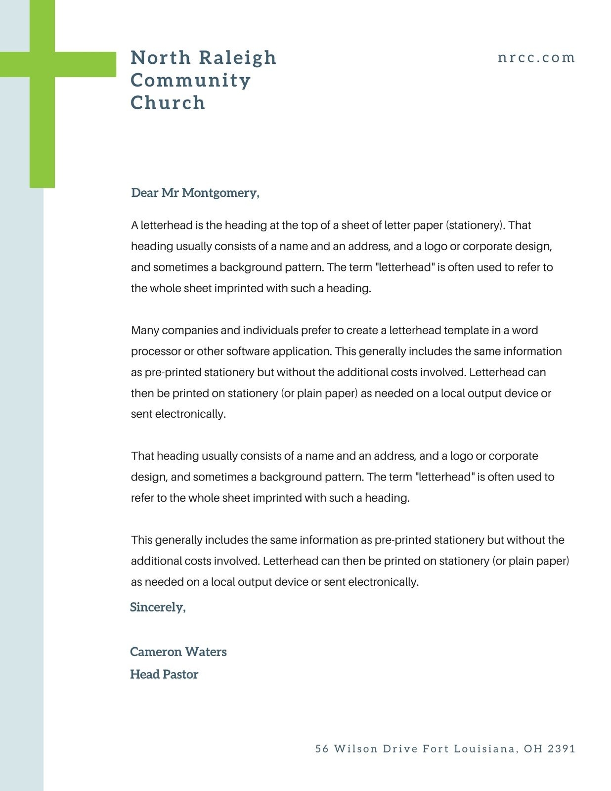 Free Printable Church Letterhead Templates