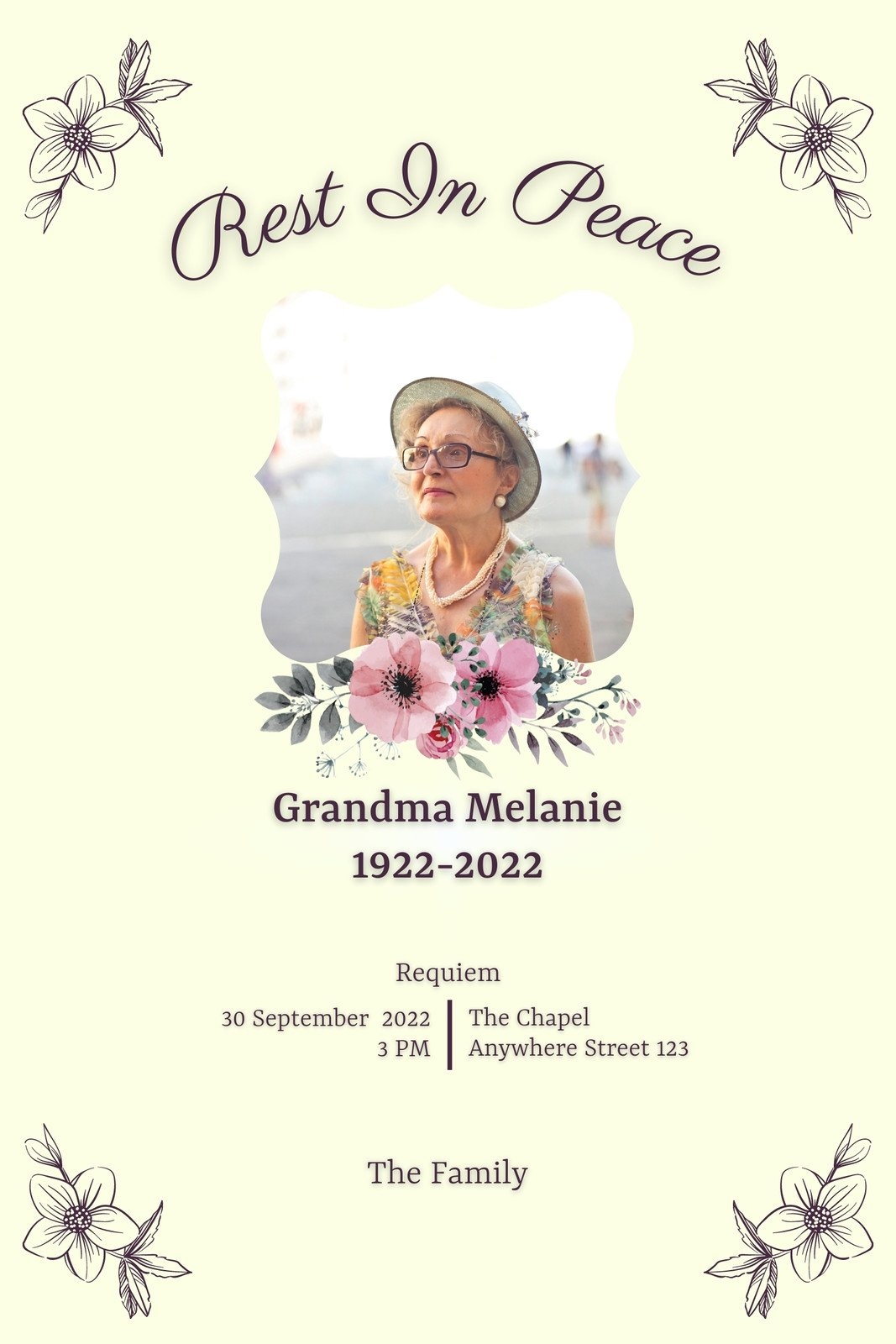 Free Printable Funeral Card Template