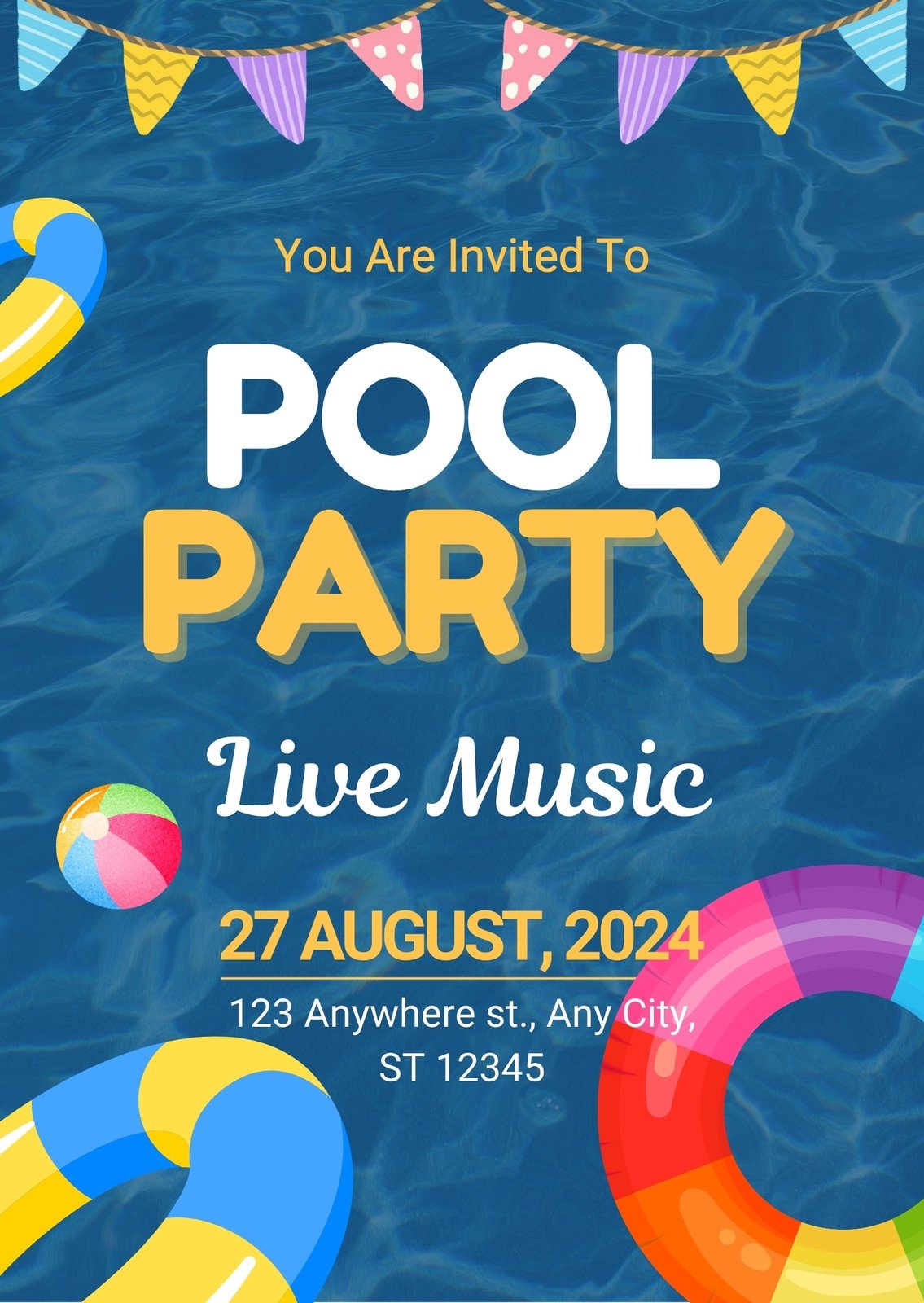 Pool Party Free Printable Invitation Templates