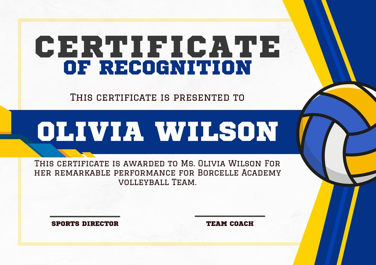 Sports Certificate Templates Free Printable