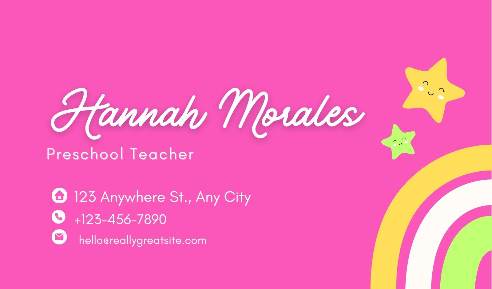 Free Printable Teacher Business Card Template