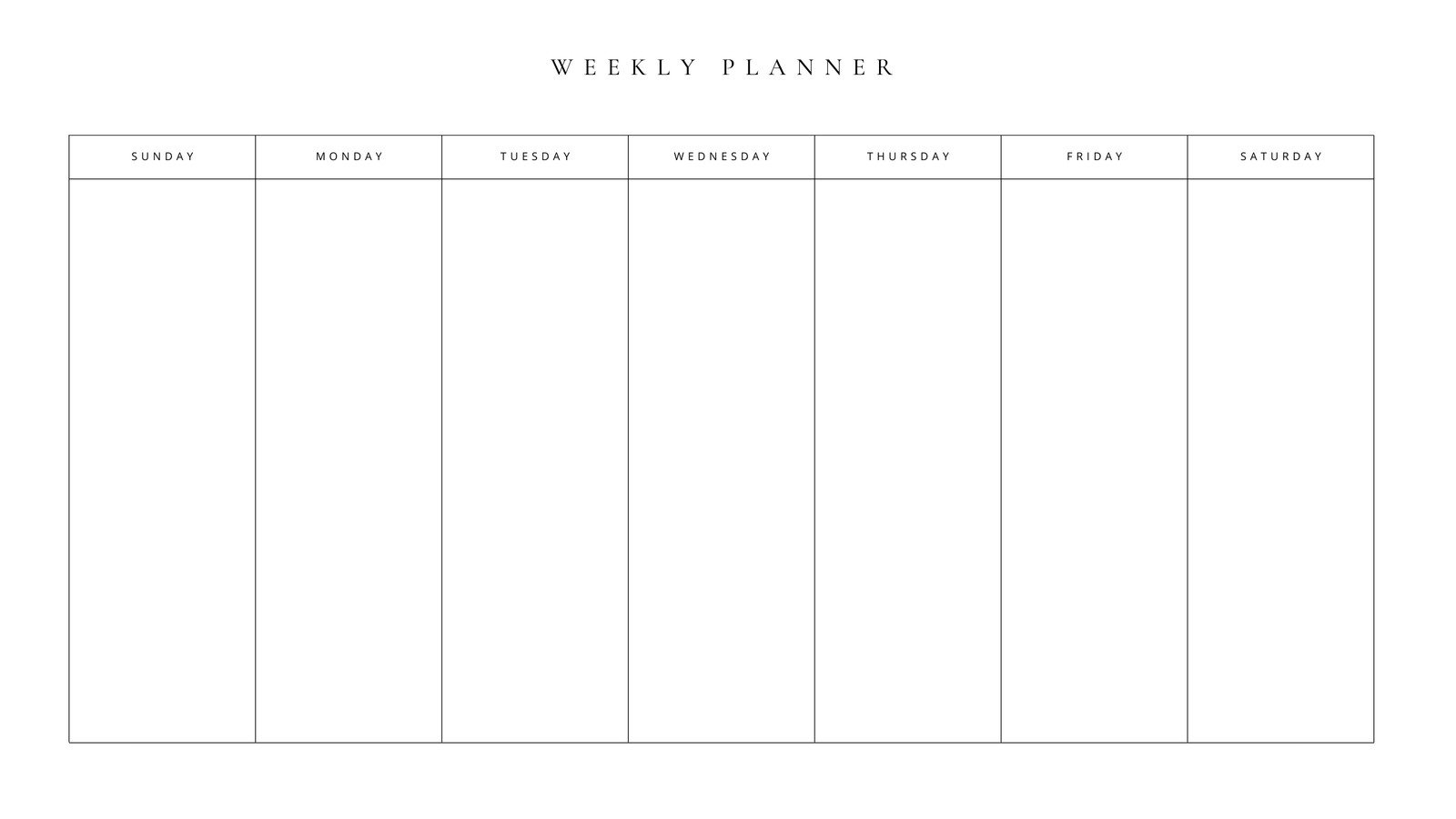 Blank Weekly Printable Calendar Free