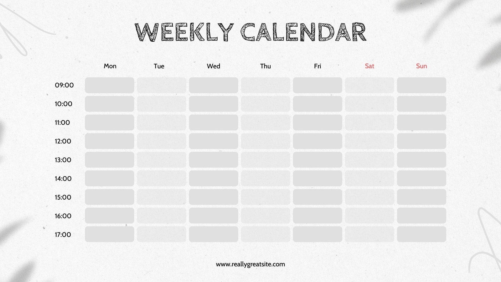 Printable 10-Day Calendar Blank