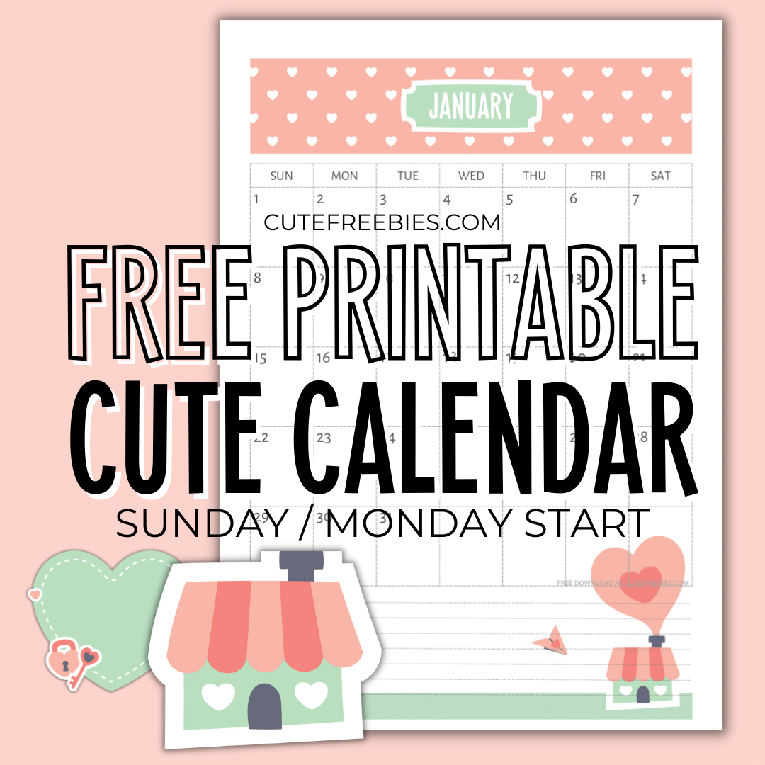 Free Printable Cute 2025 Calendar PDF Cute Freebies For You