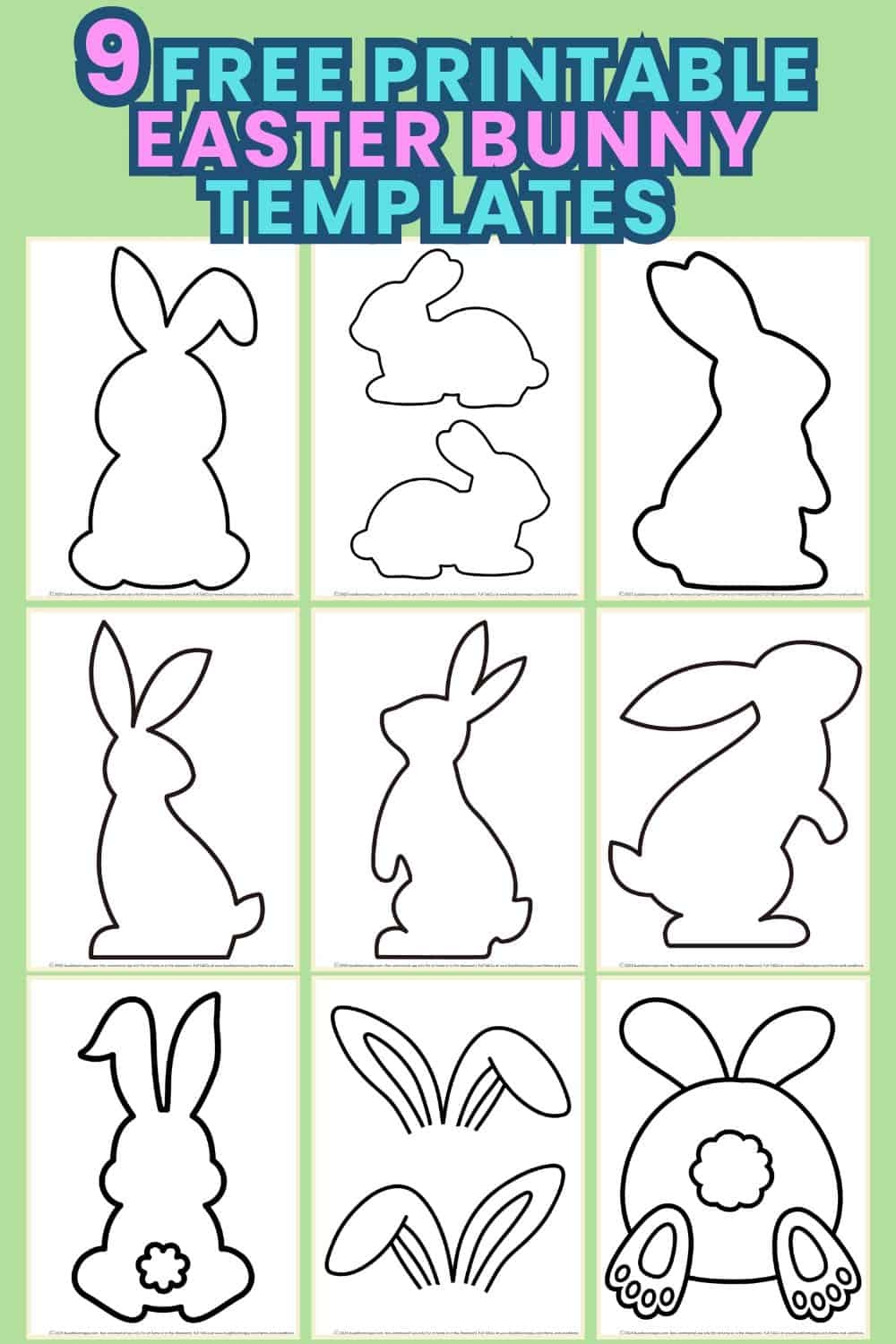 FREE Printable Easter Bunny Templates 9 Different Designs FREE Printable Easter Bunny Templates 9 Different Designs