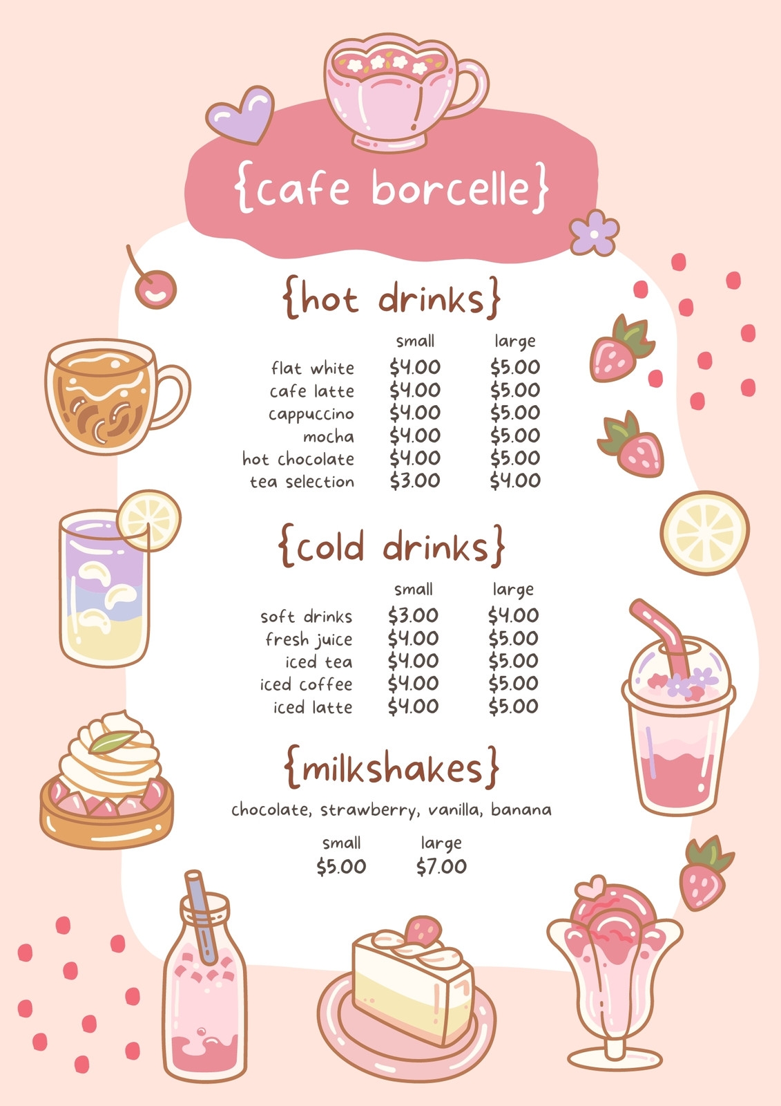 Free Printable Editable Dessert Menu Templates Canva