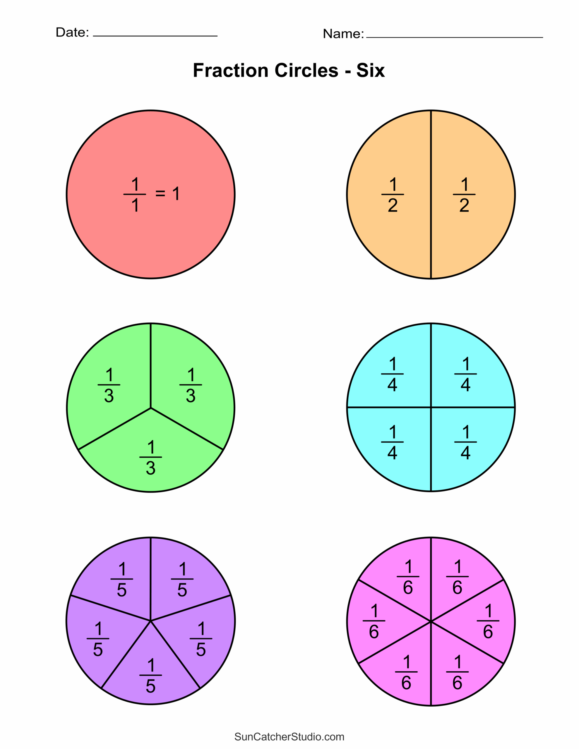 Free Printable Fraction Circles Templates And Worksheets Free Printables Monograms Design Tools Patterns U0026 DIY Projects