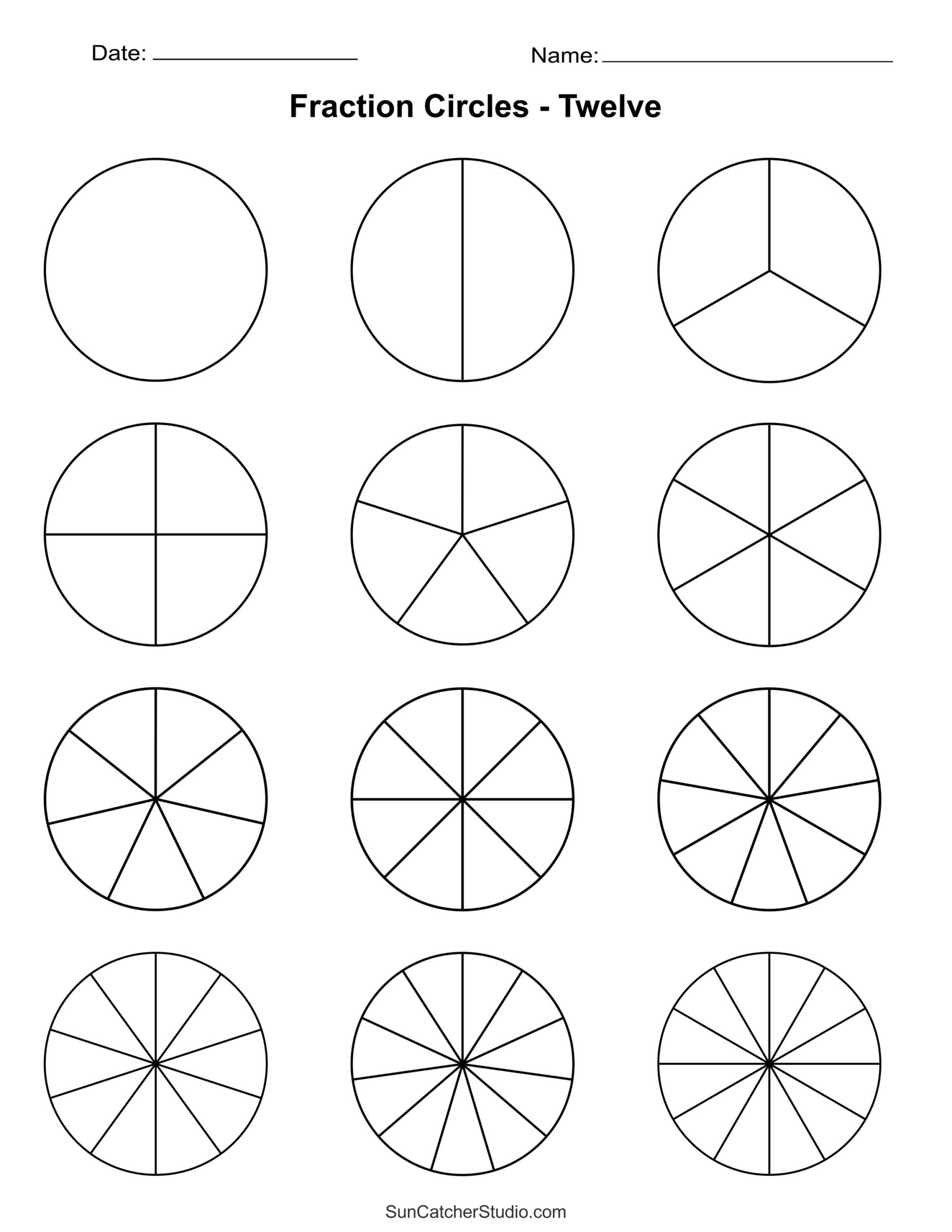 Free Printable Fraction Circles Templates And Worksheets Free 