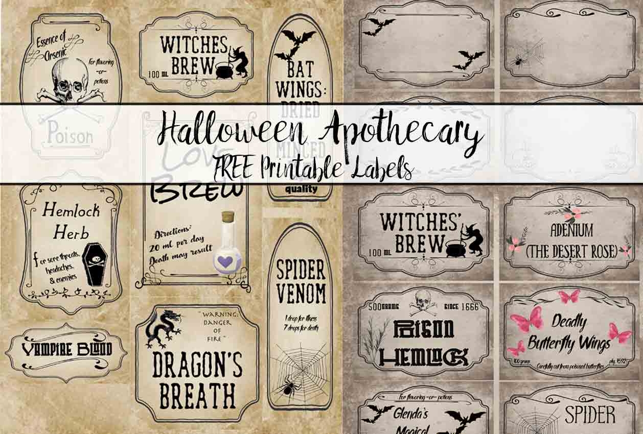 Free Printable Halloween Apothecary Labels 16 Designs Plus Blanks 