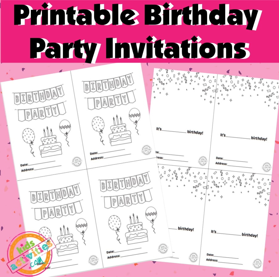 Blank Free Printable Birthday Invitations