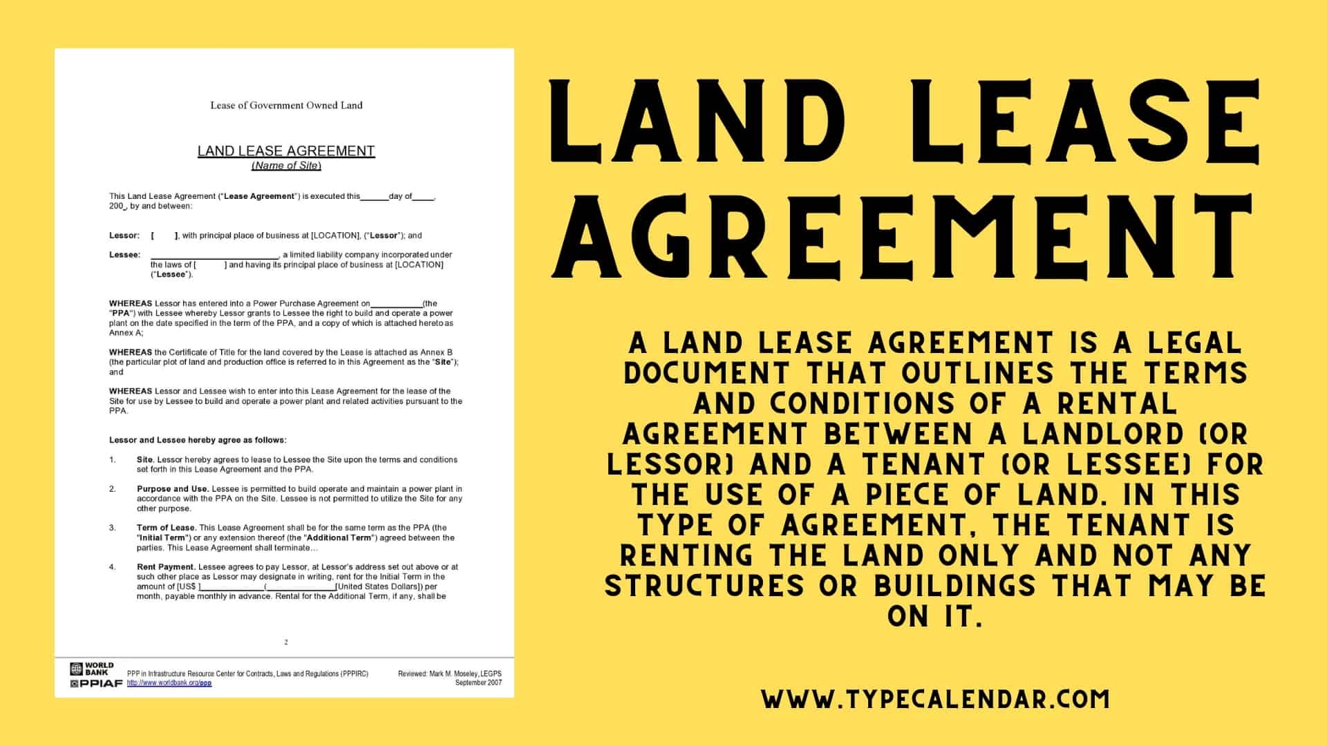 Free Printable Land Lease Agreement Templates Word U0026 PDF Sample