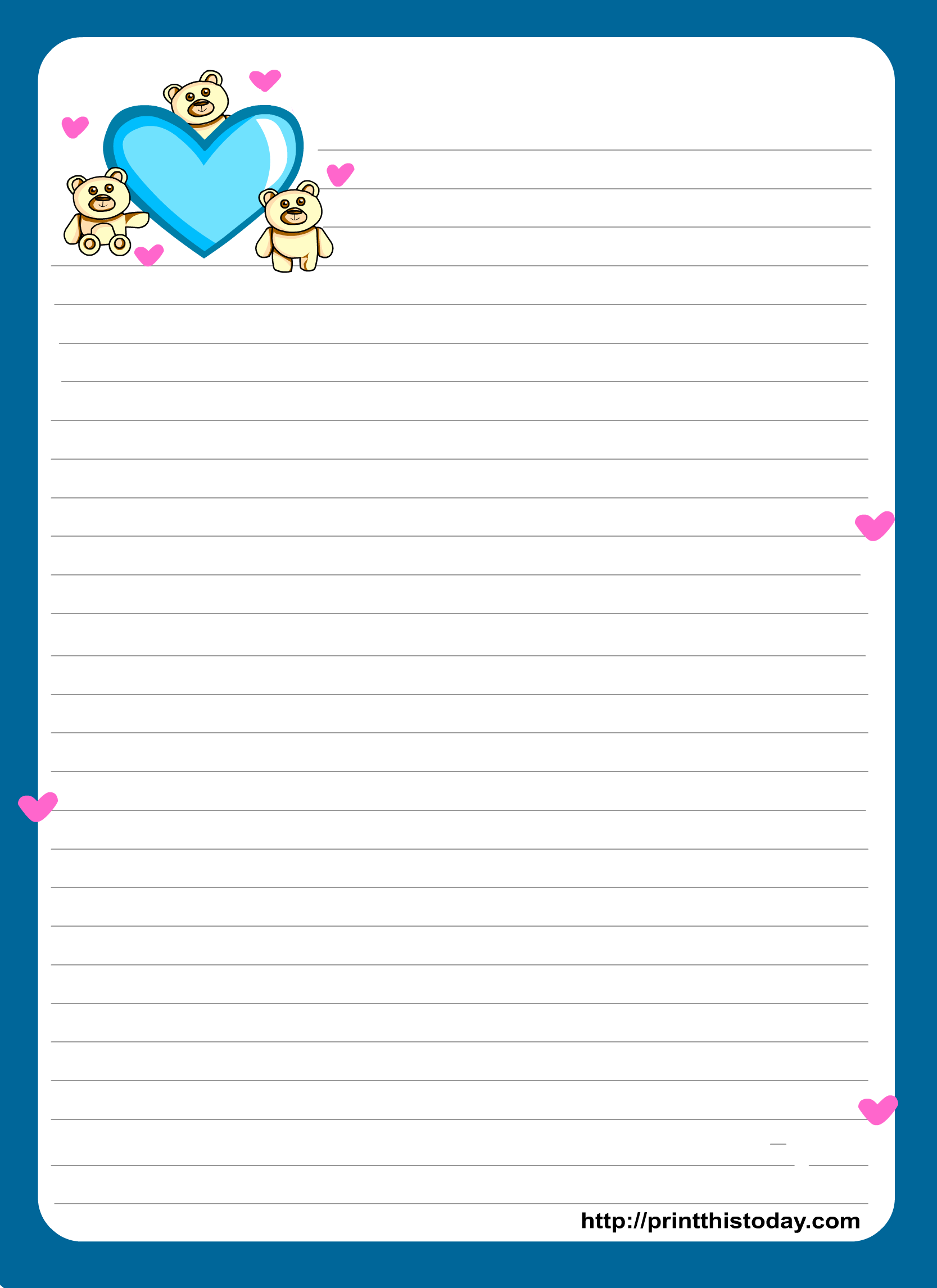 Free Printable Word Romantic Stationary Template