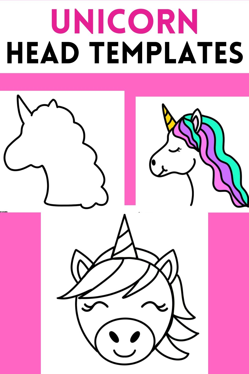 Free Printable Magical Unicorn Head Templates
