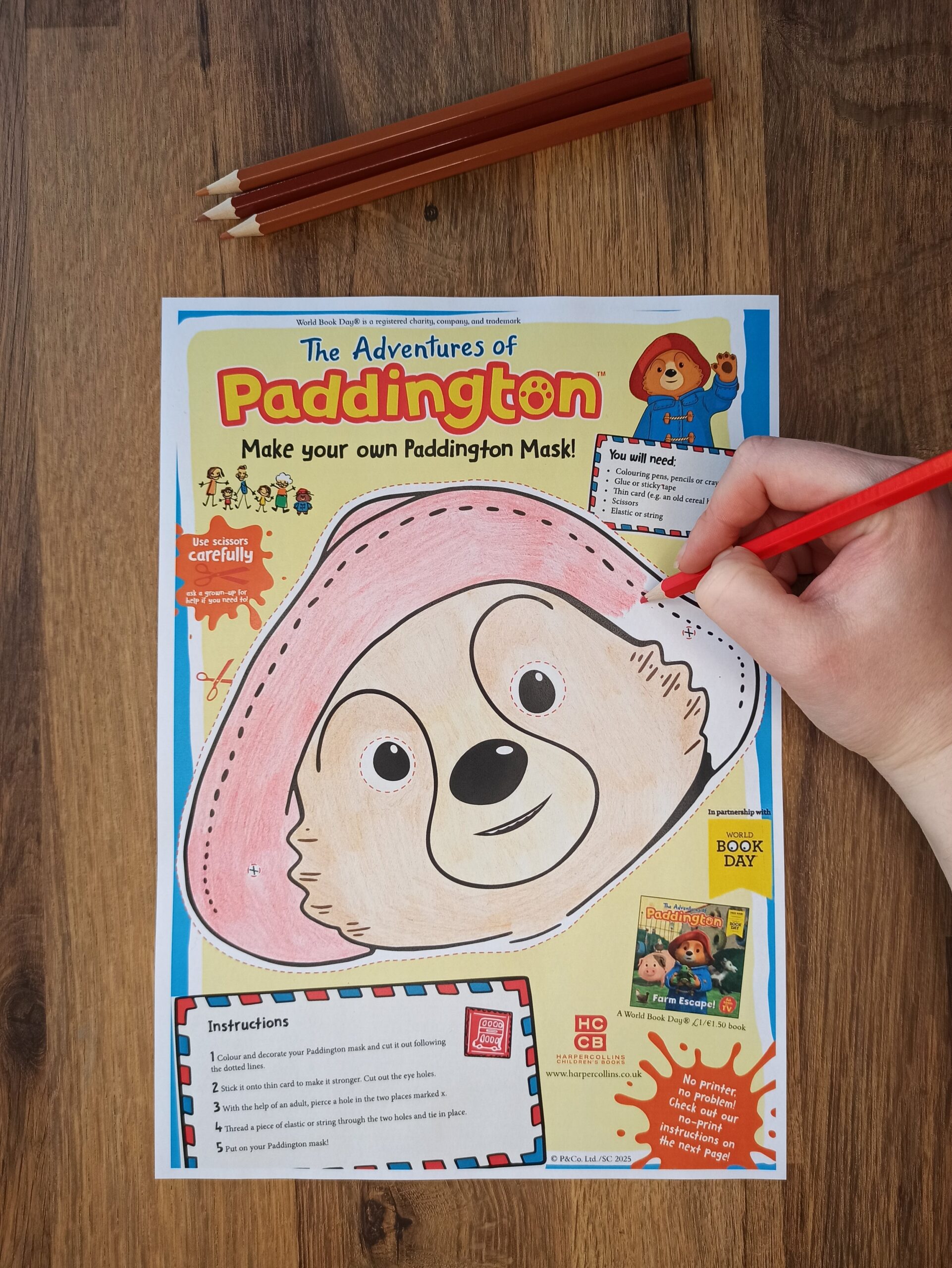 Free Printable Make Your Own Paddington Bear Mask The Works