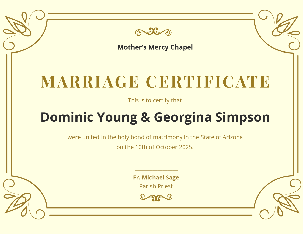 Free Printable Wedding Certificate Templates
