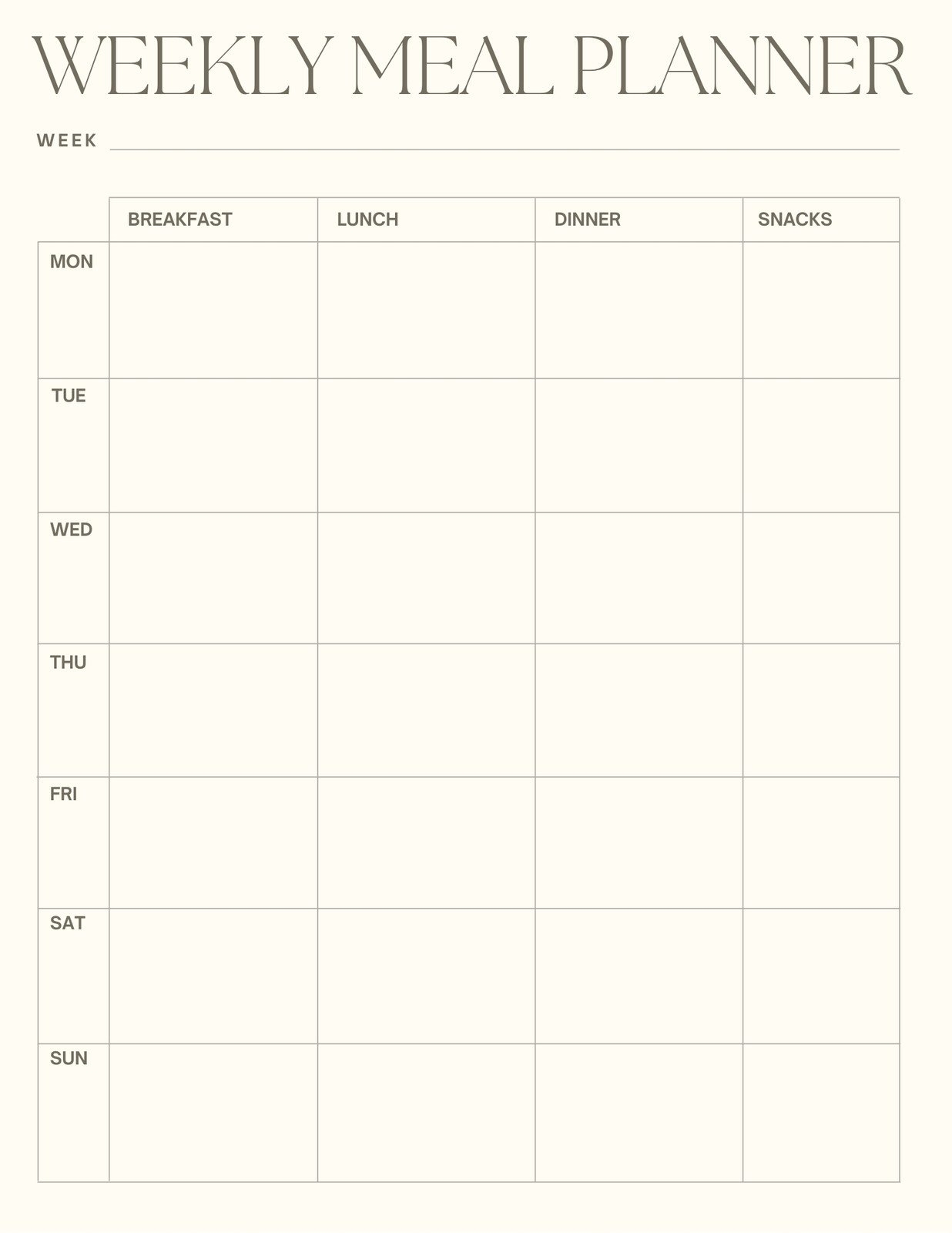 Free Printable Meal Planner Templates To Edit Online Canva