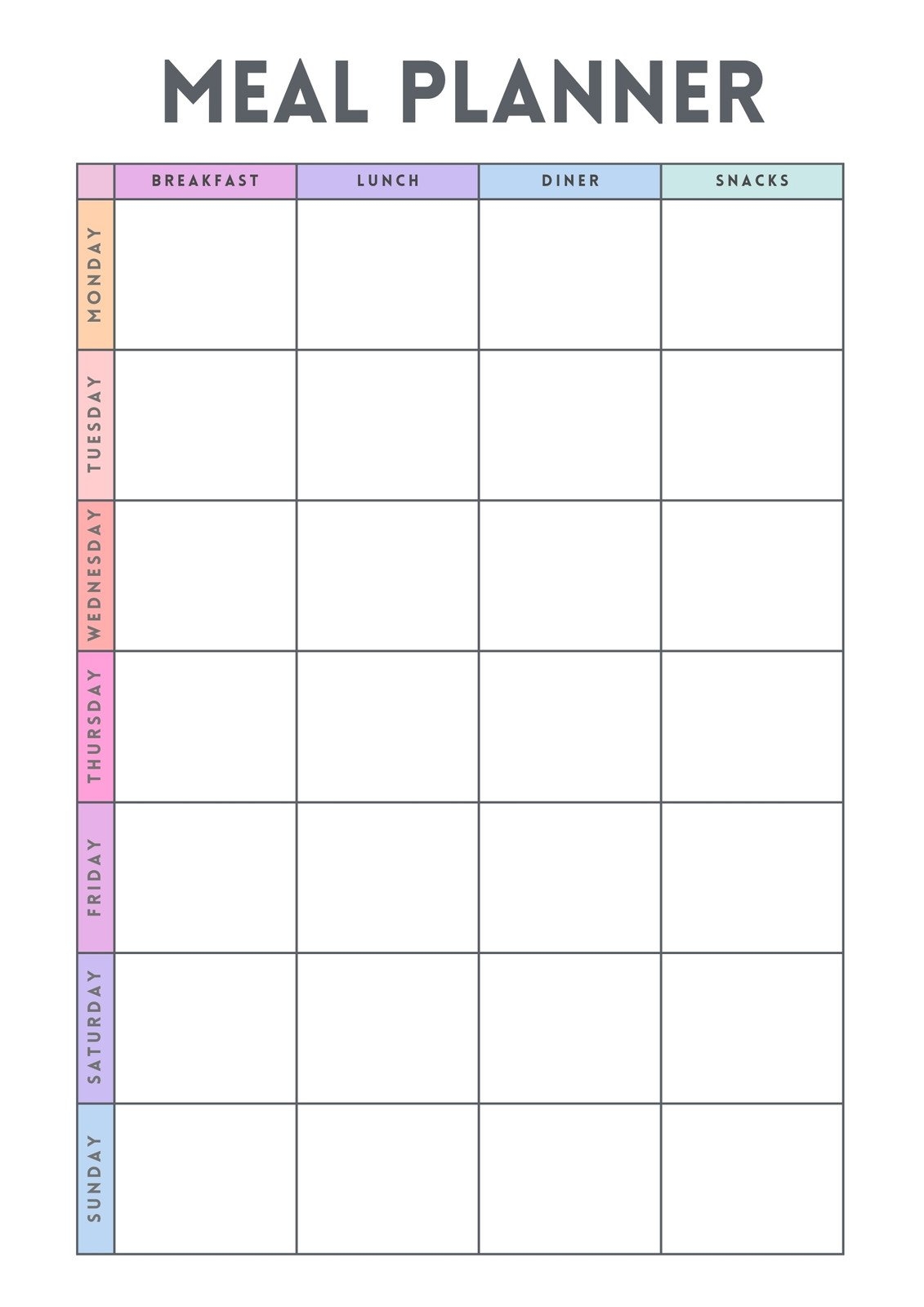 Free Printable Meal Planner Templates