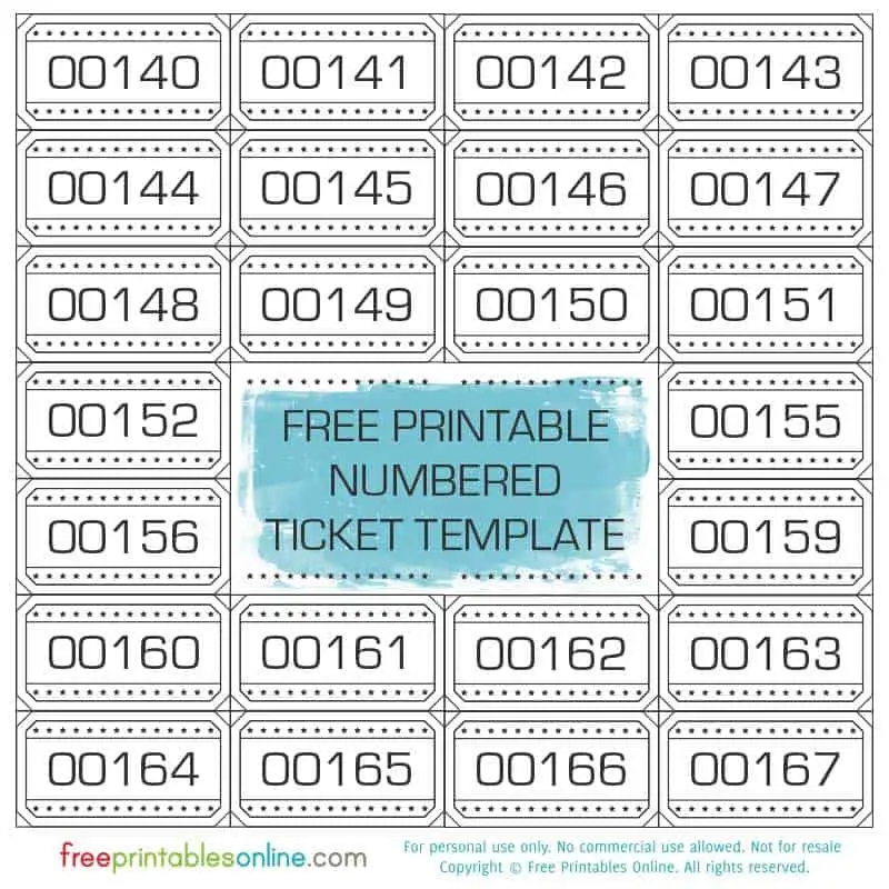 Free Printable Blank Raffle Tickets
