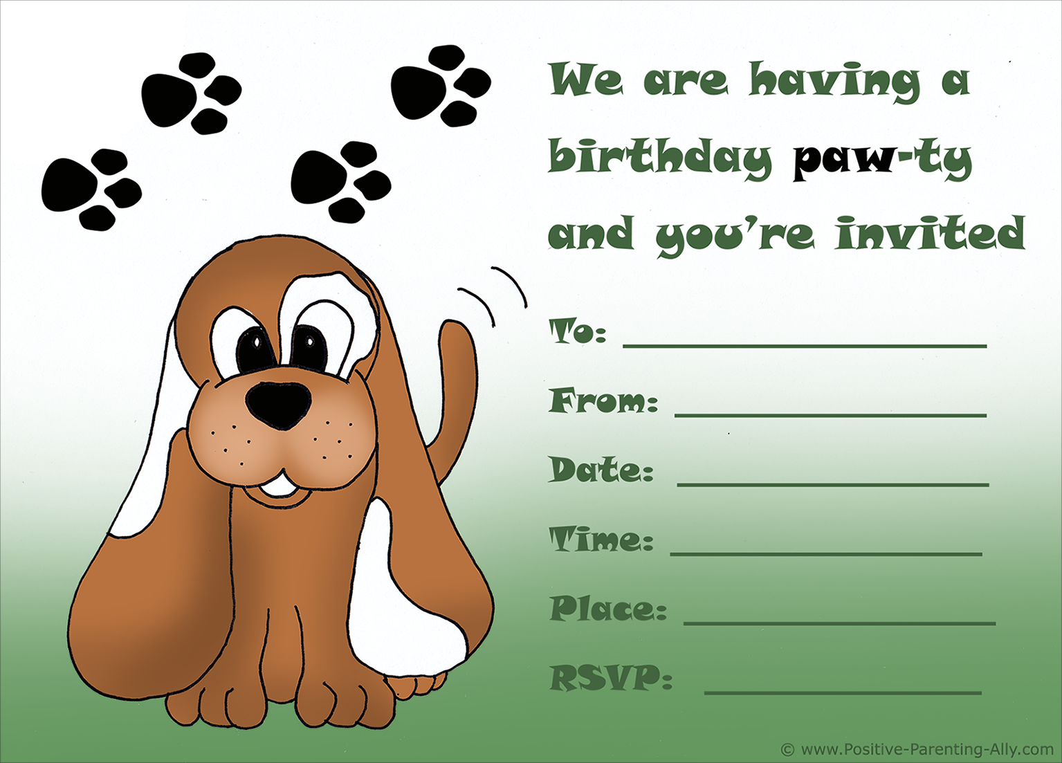 FREE Printable Pink Puppy Dog Invitation Templates Download Worksheets Library
