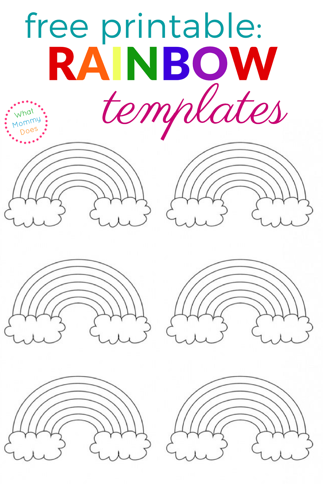 Free Printable Large Rainbow Template Pdf