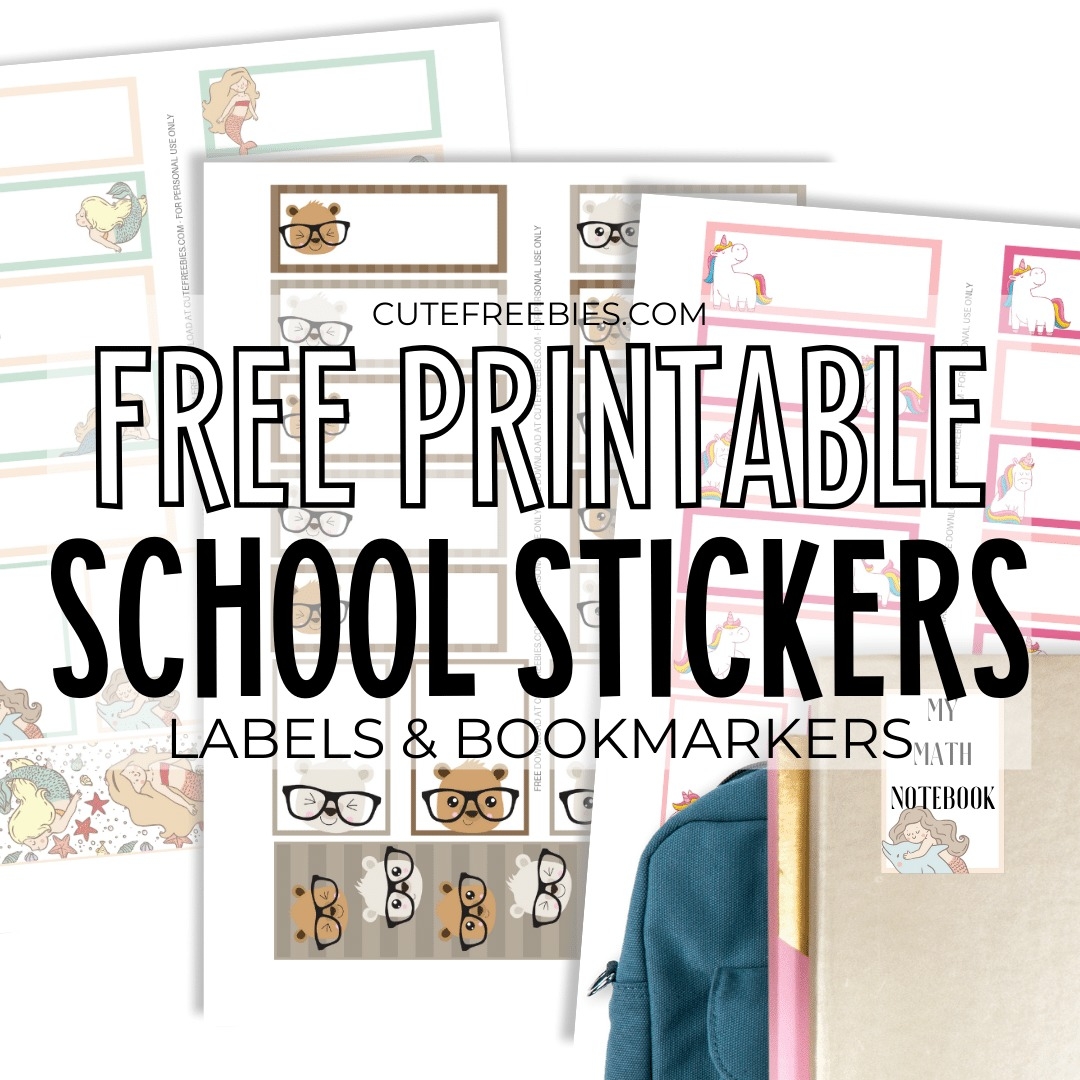 Free Printable School Label Stickers Cute Designs Cute Freebies For You