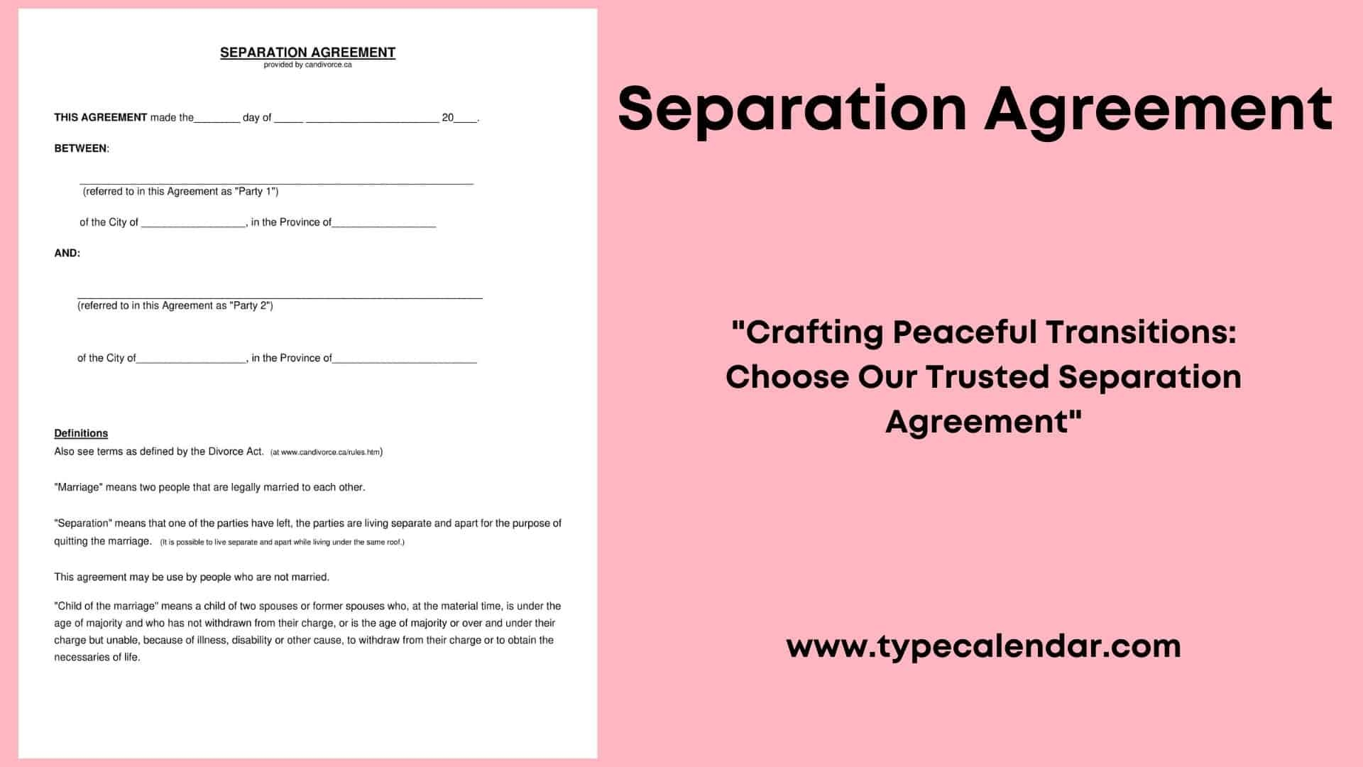 Free Printable Separation Agreement Template Word Free Printable Separation Agreement Template Word