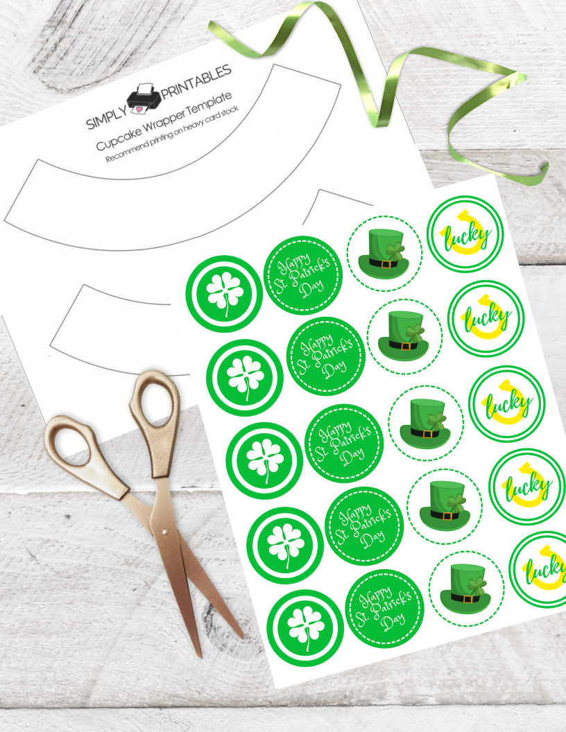Free Printable St Patrick s Day Cupcake Toppers Simply Love Printables