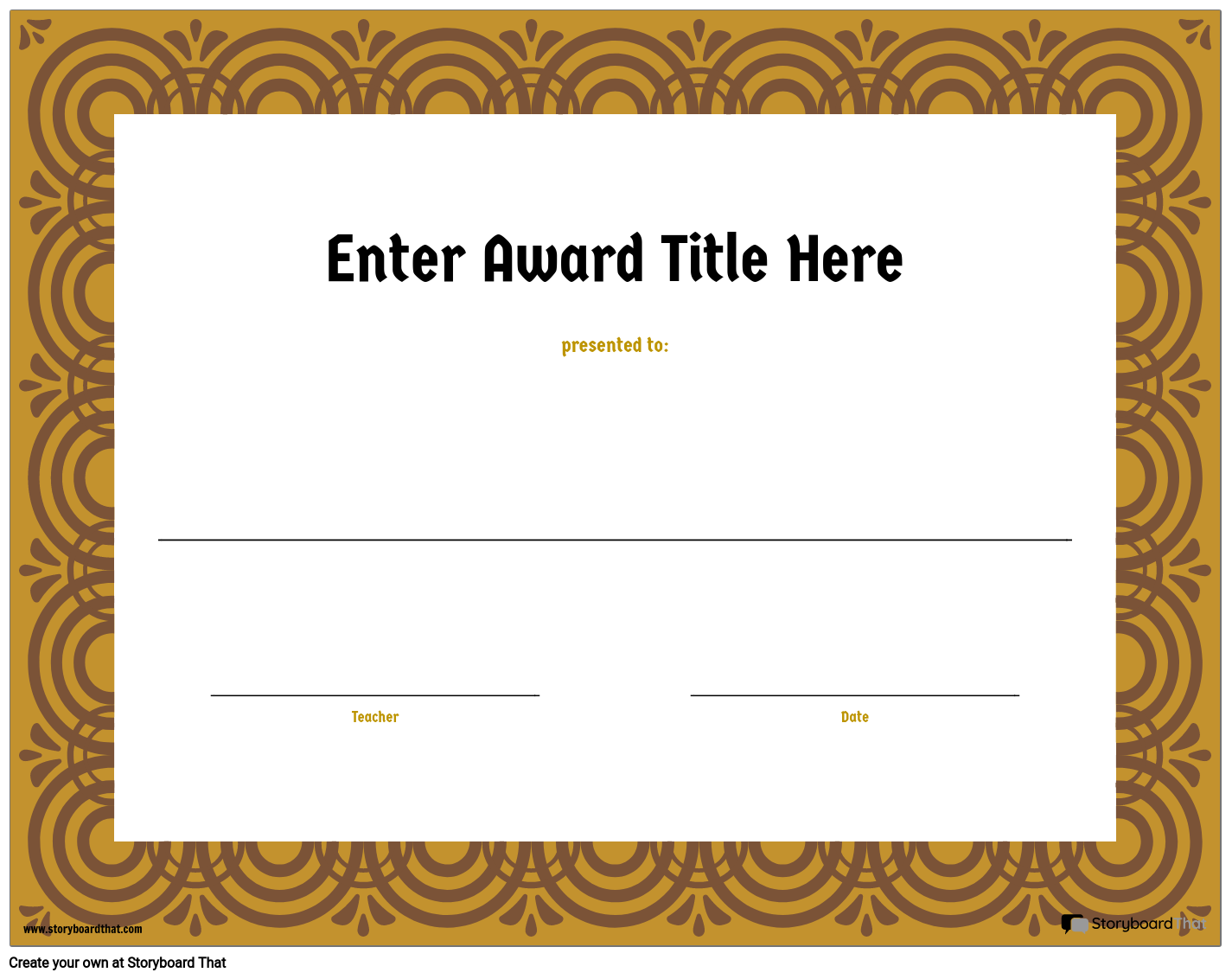 Printable Award Template Free