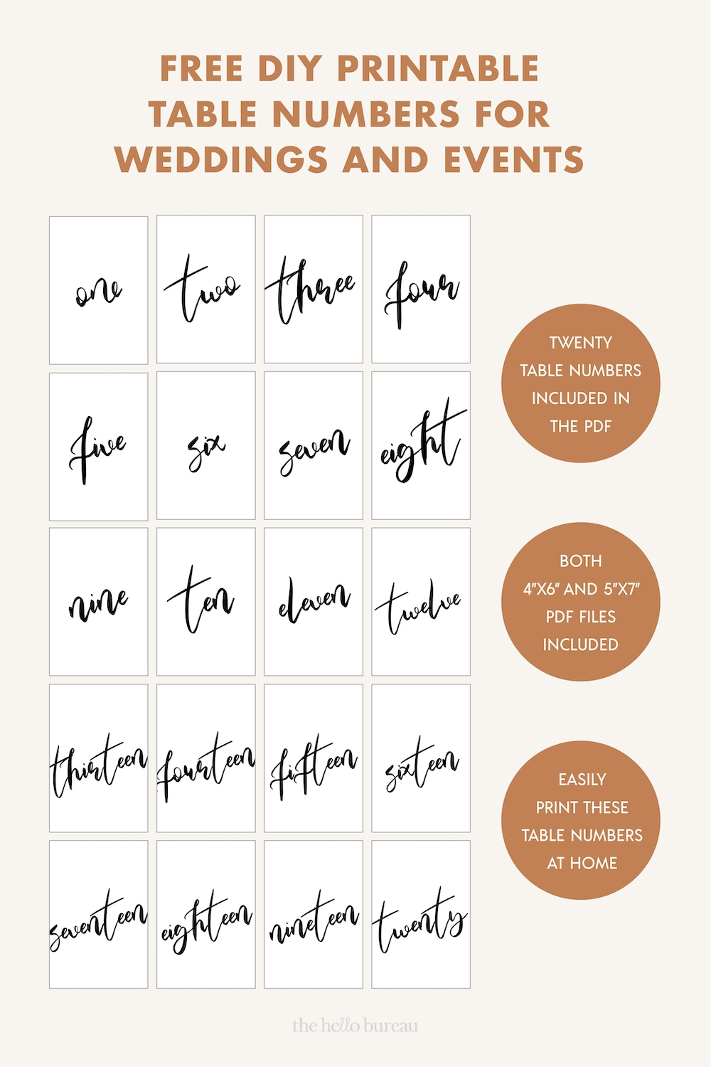 Table Number Template Printable Free