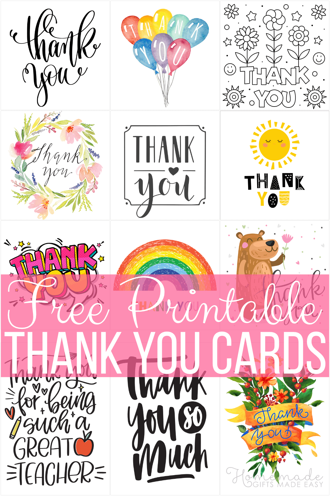 Free Printable Thank You Card Template