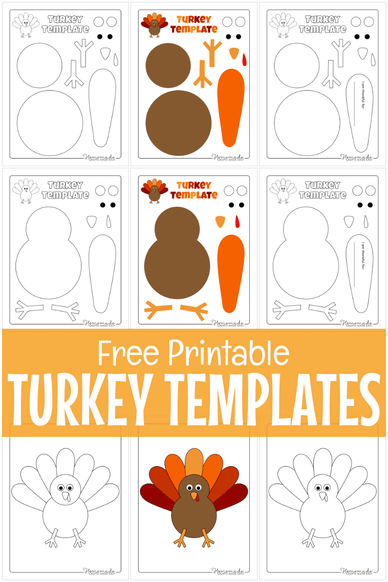 Free Printable Turkey Template Detailed