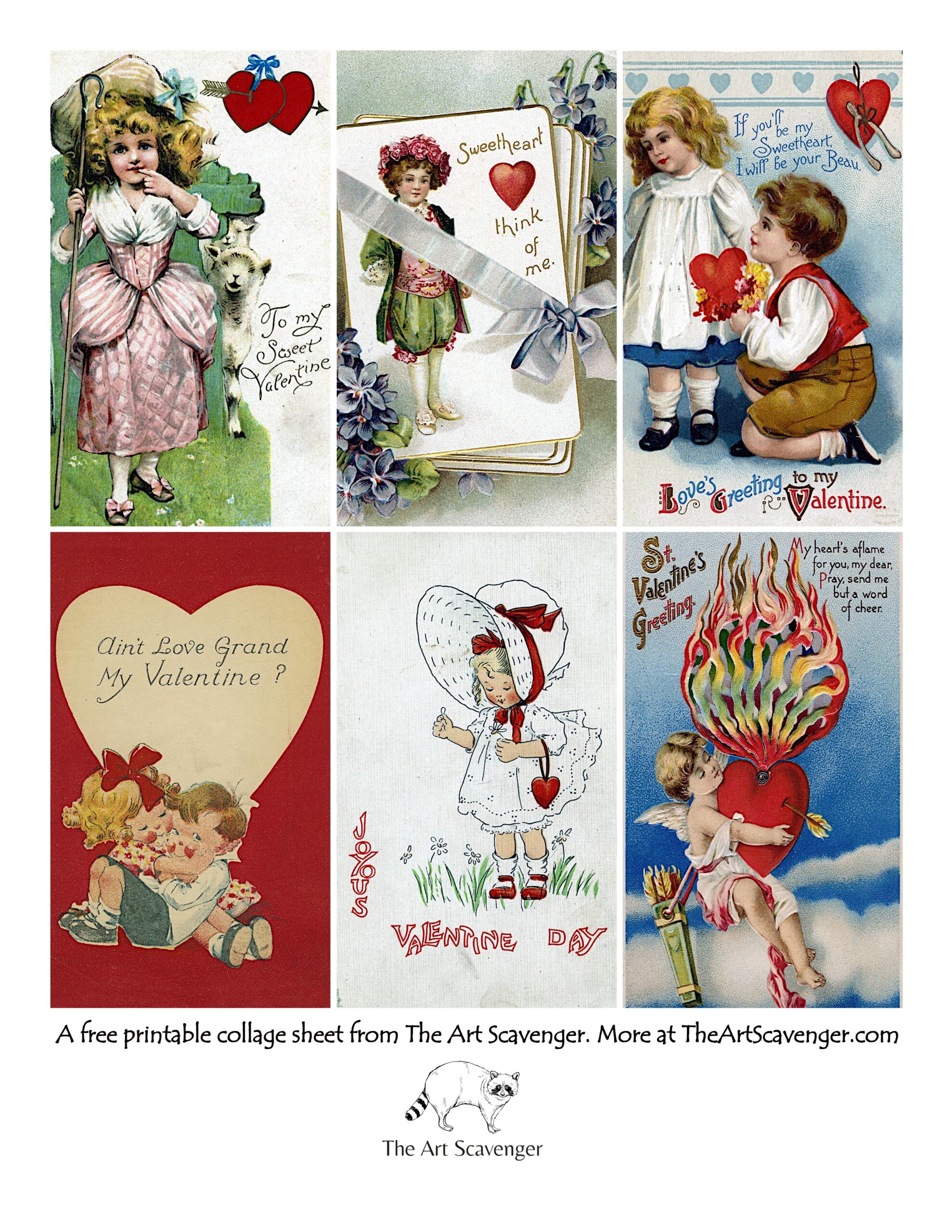 Free Printable Vintage Valentines The Art Scavenger