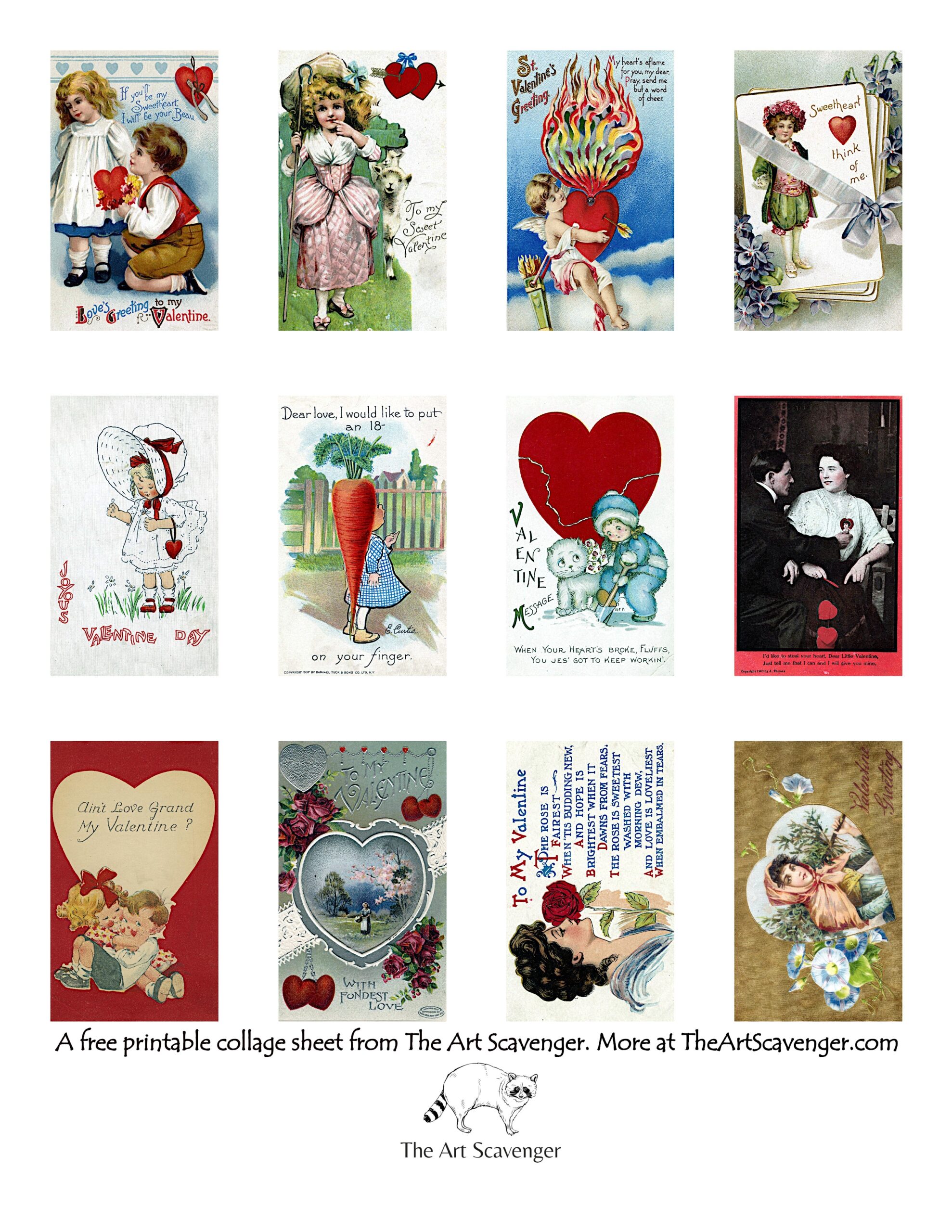 Free Printable Vintage Valentines The Art Scavenger