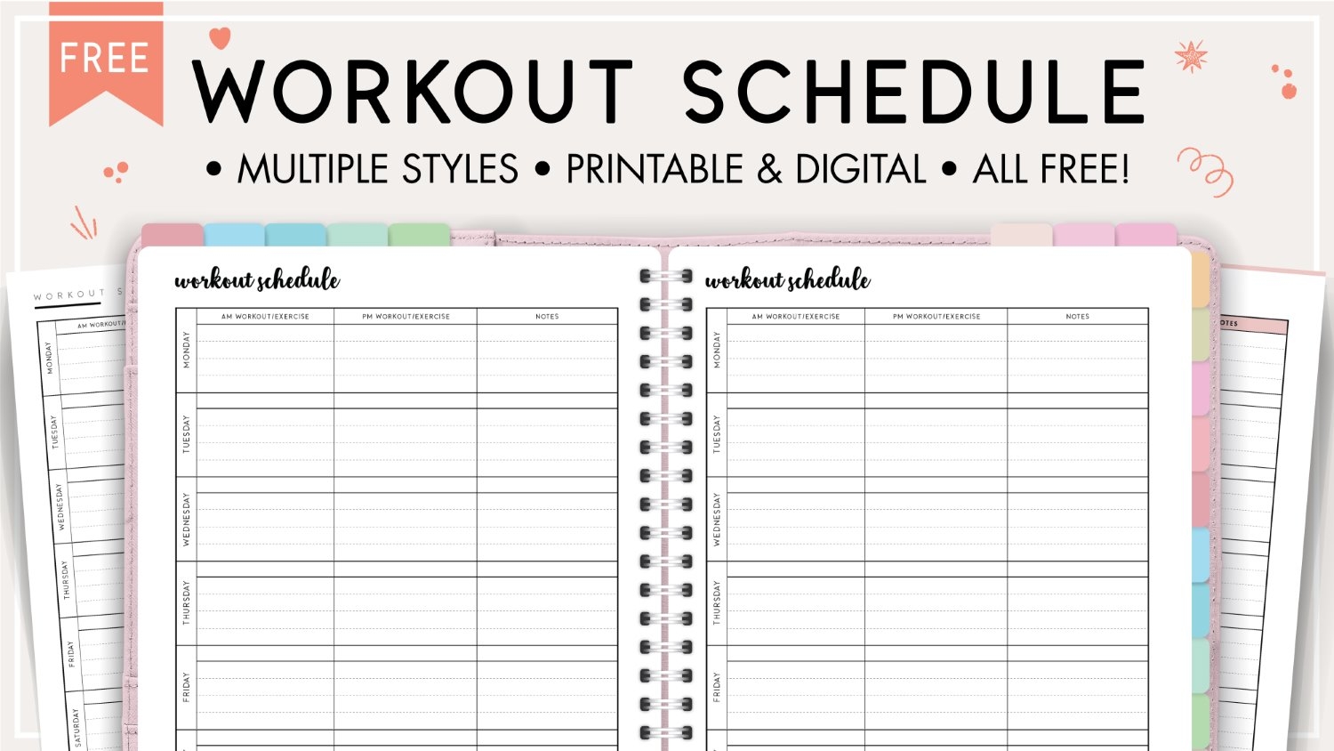 Printable Workout Template Free