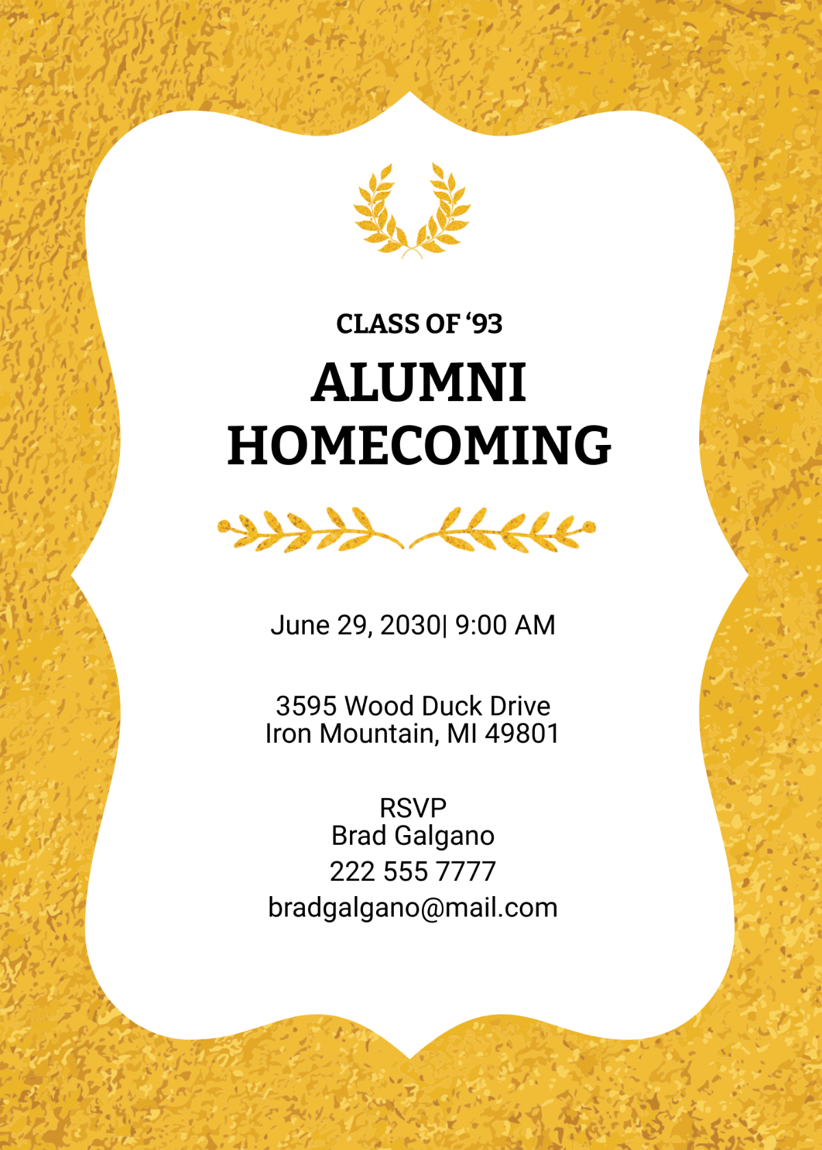 Free Printable Class Reunion Invitation Templates