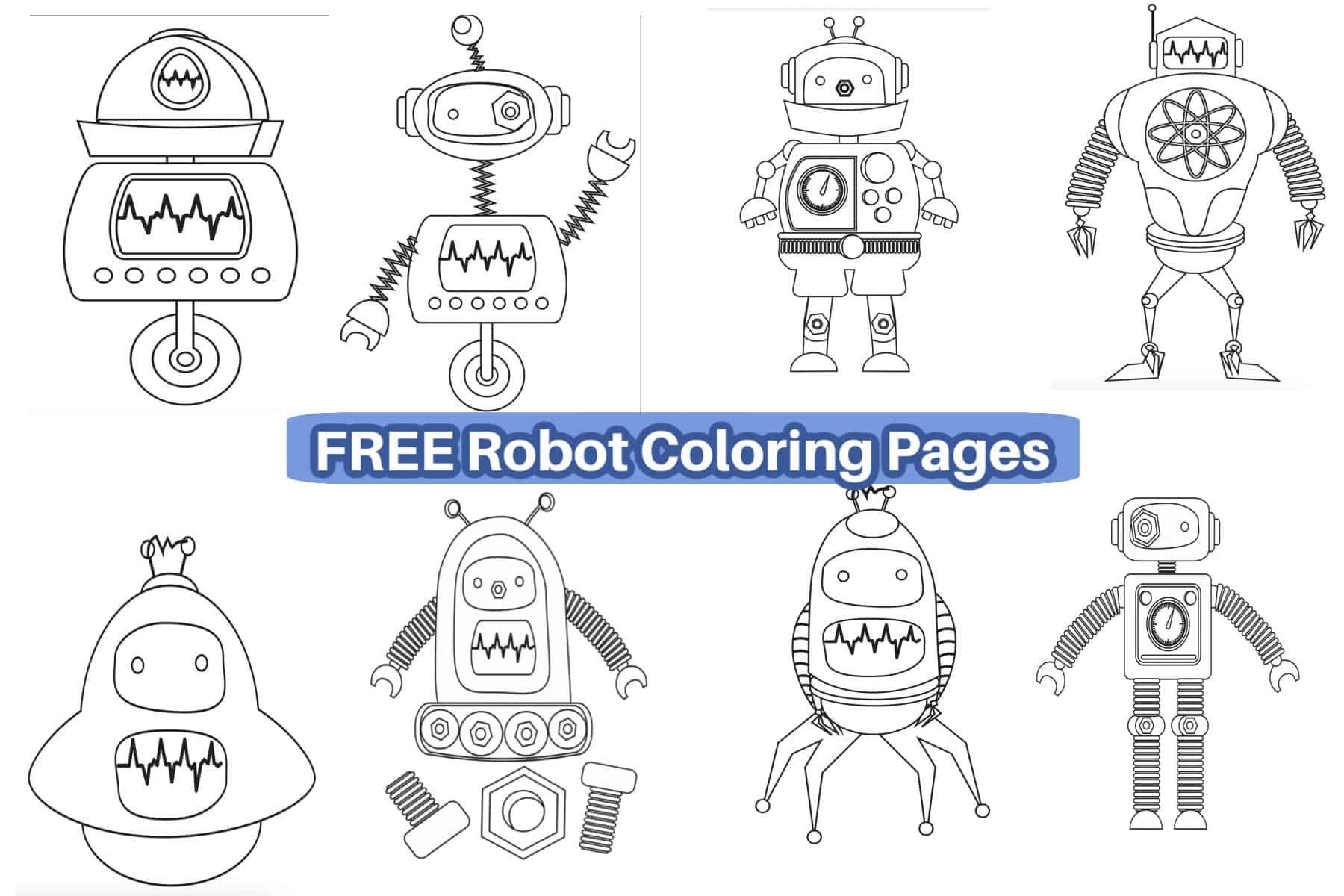 FREE Robot Coloring Sheet Pages For Kids FREE Robot Coloring Sheet Pages For Kids