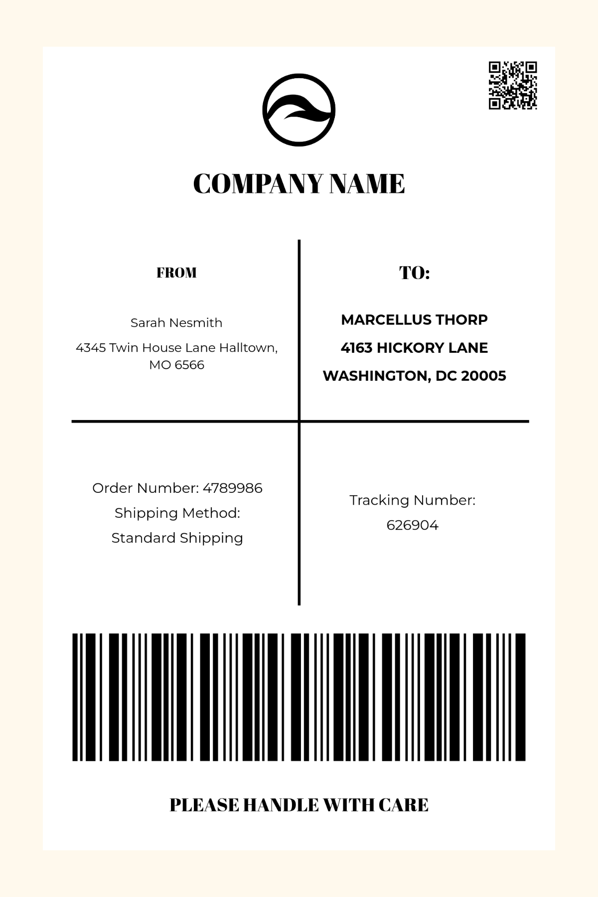 Free Printable Shipping Labels Template Free Printable Shipping Labels Template